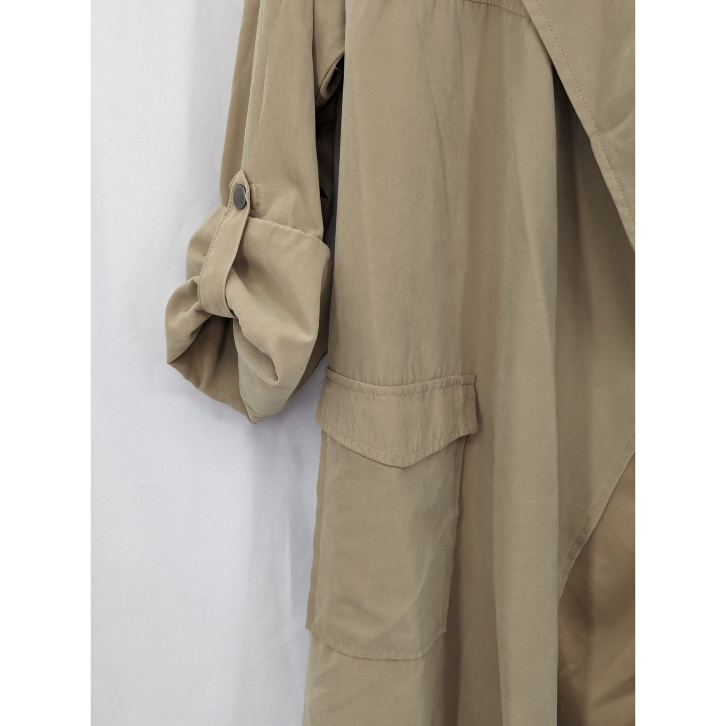 Jack By BB Dakota Women Tan Open Front Lightweight Utility Jacket Size S