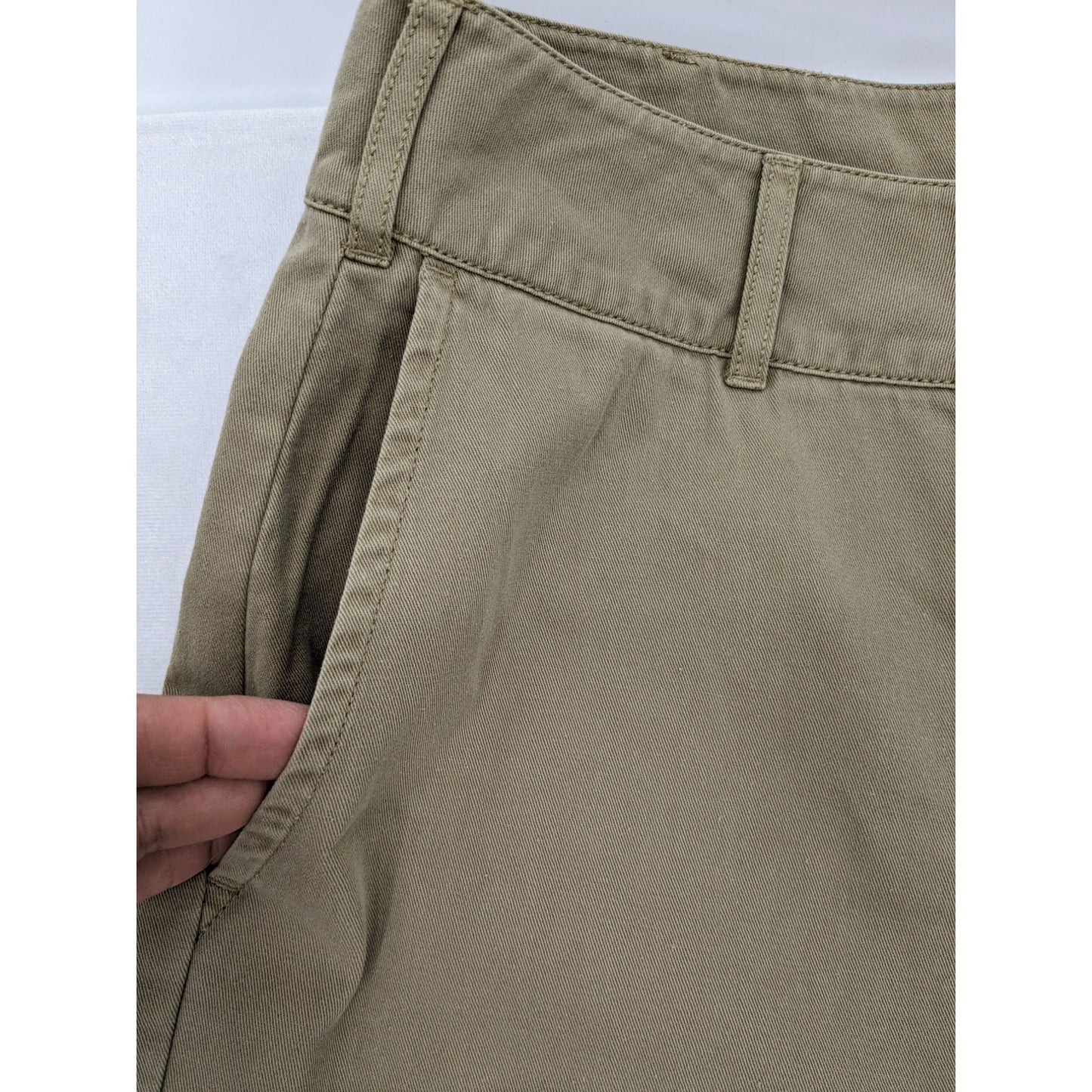 Good American Wide Leg Postal Khaki High-Waist Women Trouser Y2K Pants Size 4/27