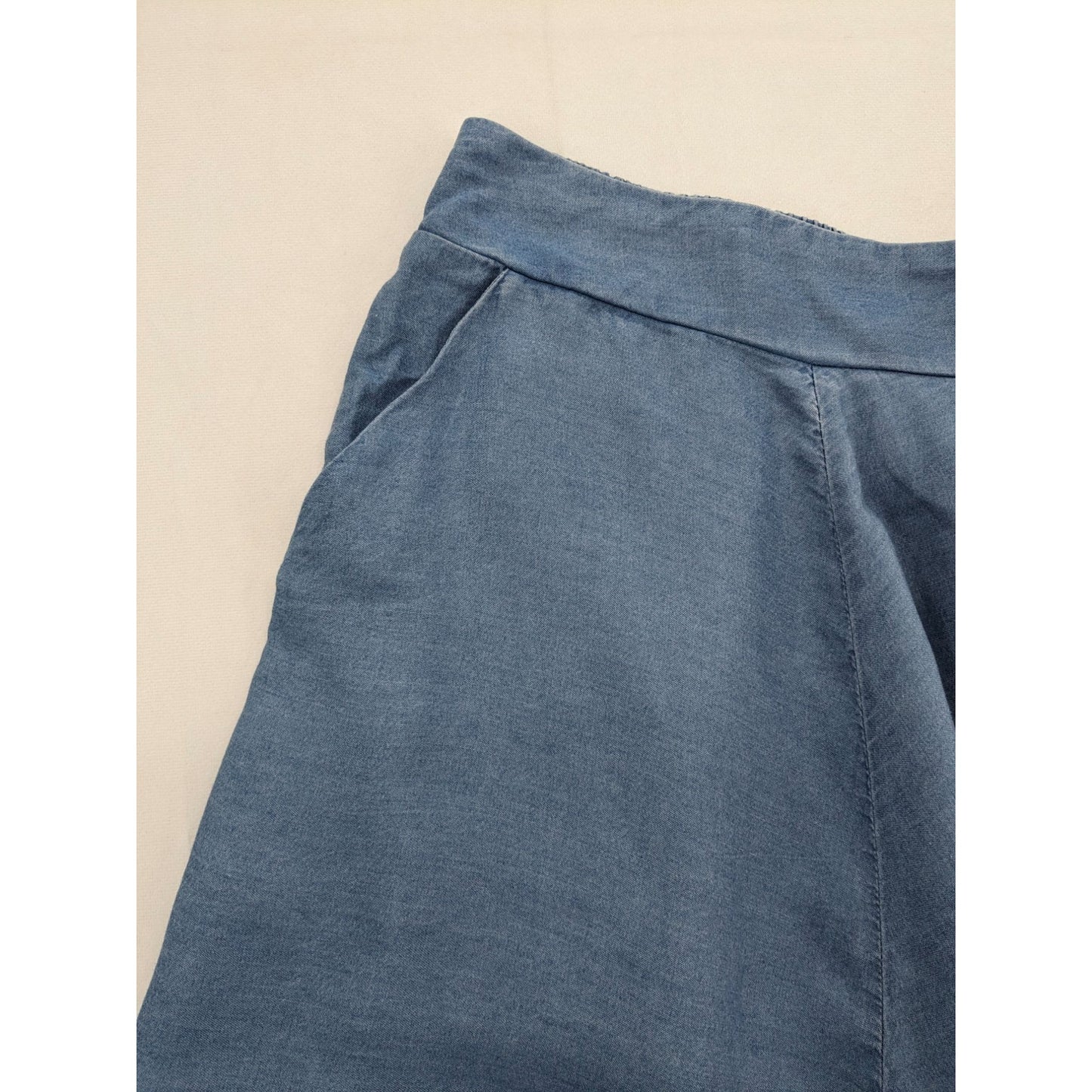 Torrid Blue Chambray Skirt Mini Skater Pull-on Coastal High Waist Women Size 12