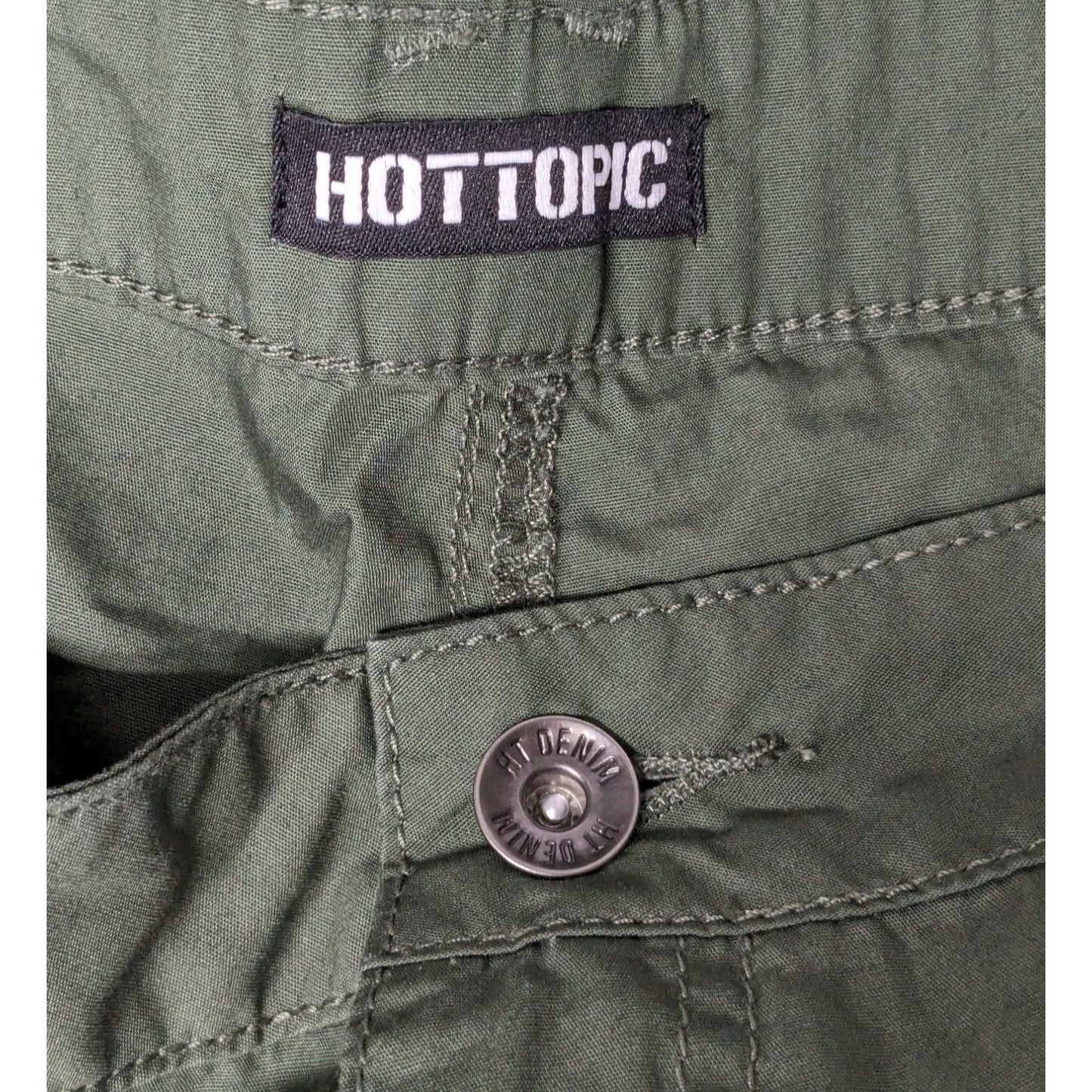 Hot Topic Women Graffiti Skull Cargo Pants Olive Green Cargo Pants Y2K Size 18