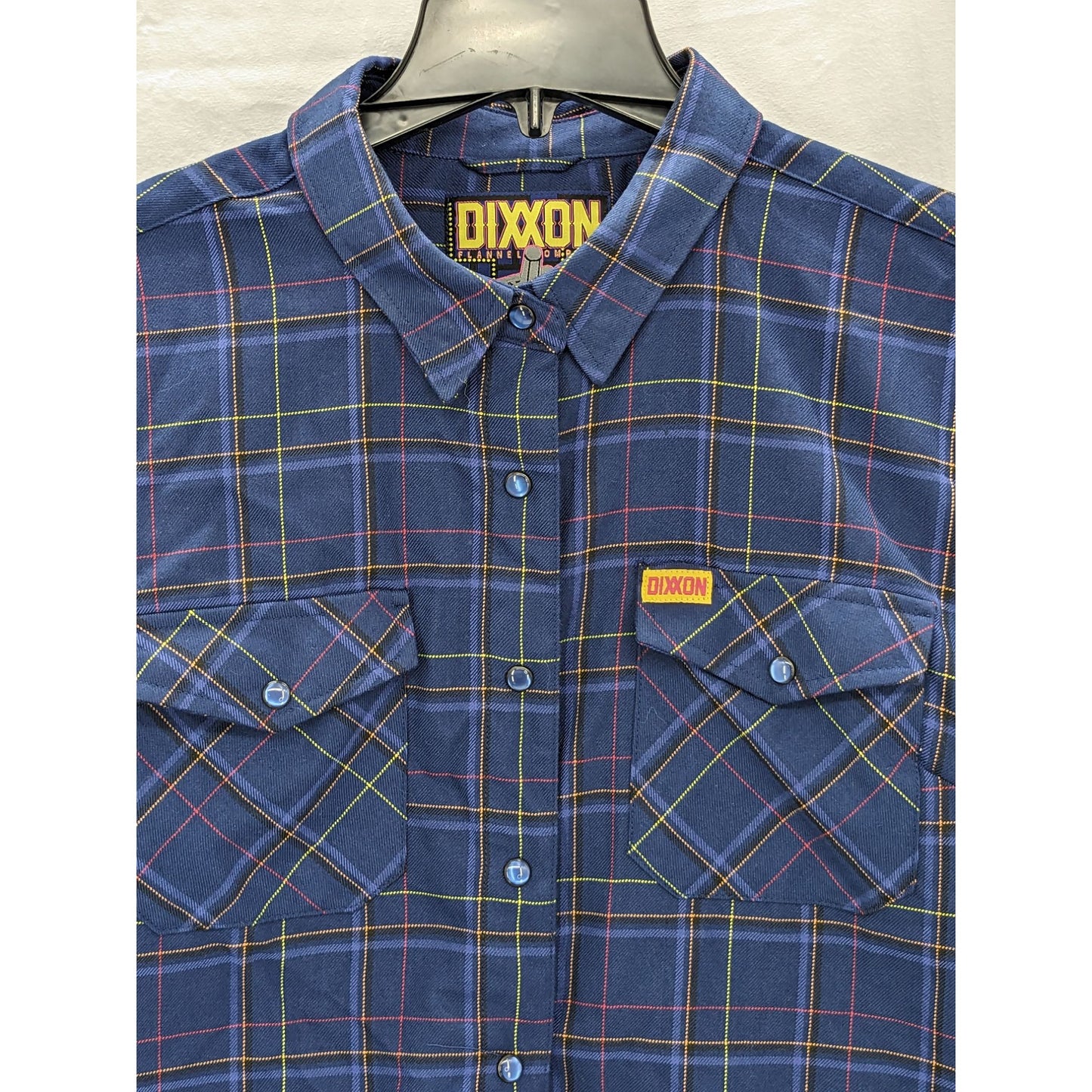 Dixxon Flannel Co "The Toru" Women Blue Plaid Long Sleeve Snap-Up Shirt Size XL