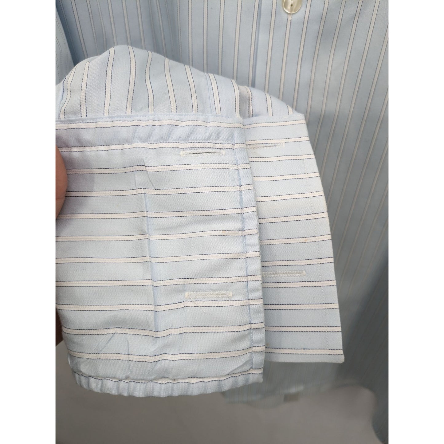 Eton Ganghester 1928 Men Light Blue & White Striped Dress Shirt Size 16 / 41