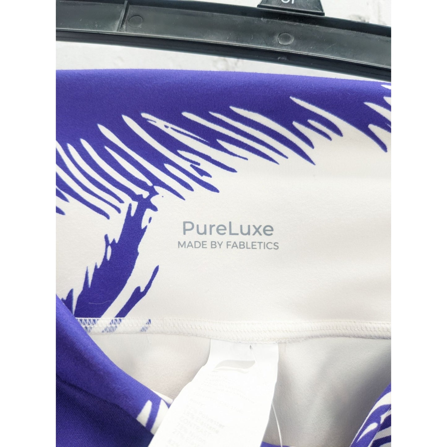 New Fabletics Women's Pureluxe HIgh-Waisted Printed  Purple & White Size 7/8