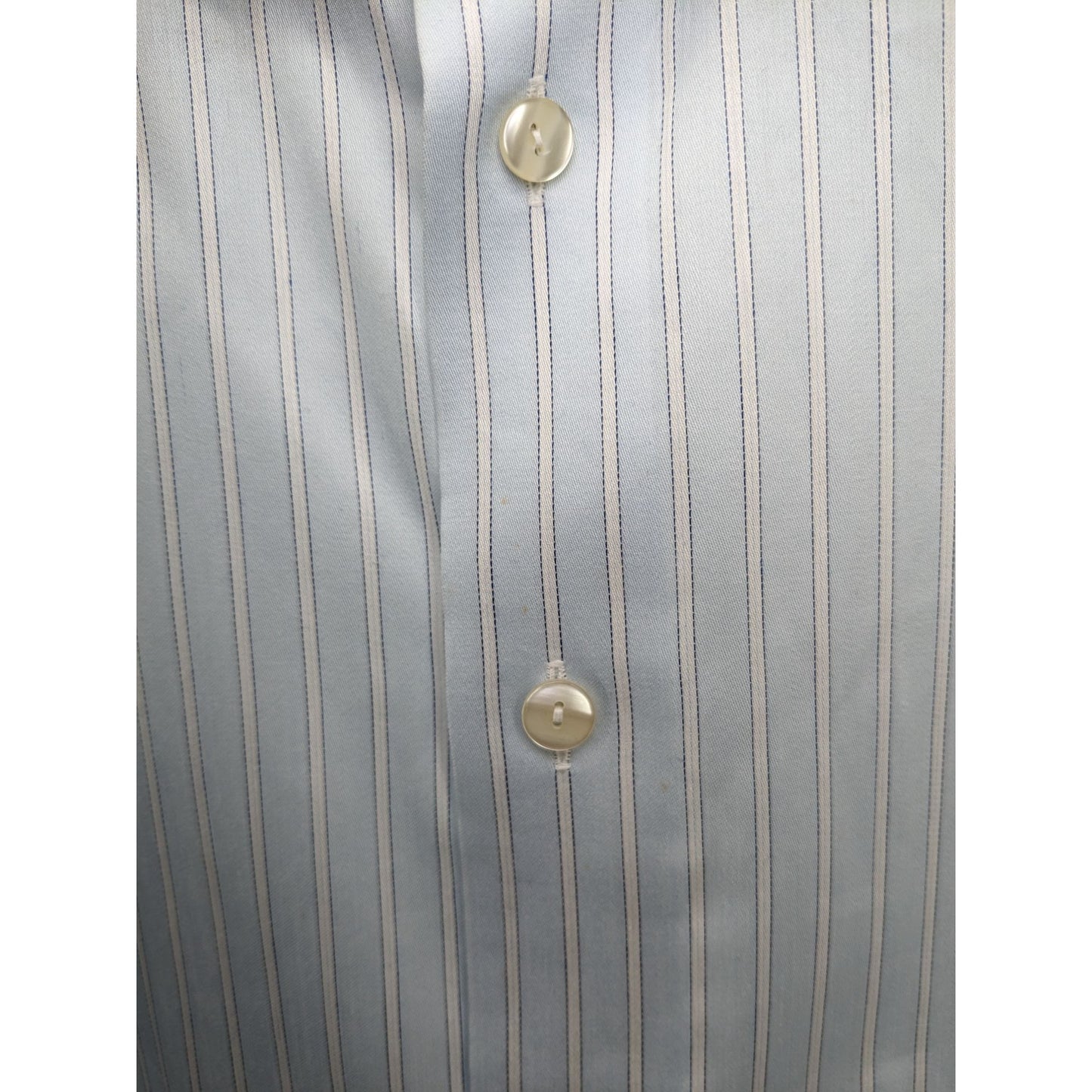 Eton Ganghester 1928 Men Light Blue & White Striped Dress Shirt Size 16 / 41