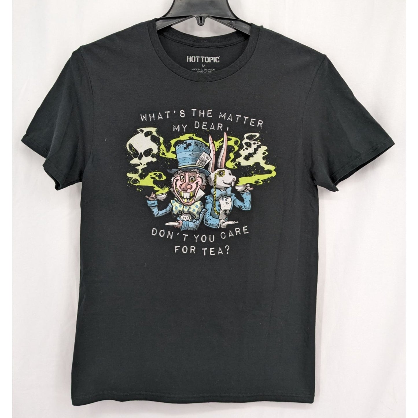 Hot Topic Adult Mad Tea Party Skull Short Sleeve T-Shirt Size M