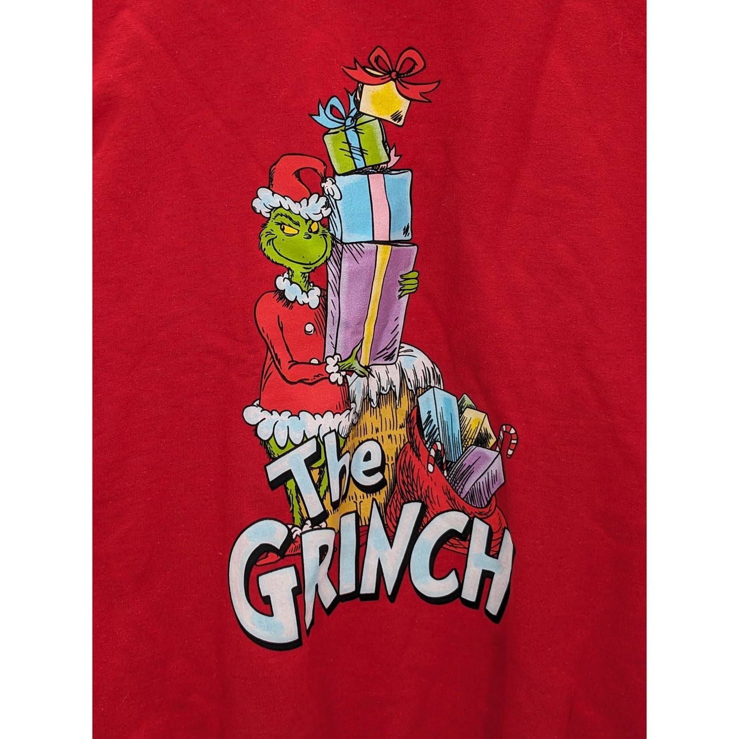 Dr. Seuss Men Red The Grinch Graphic Pullover Sweatshirt Size M