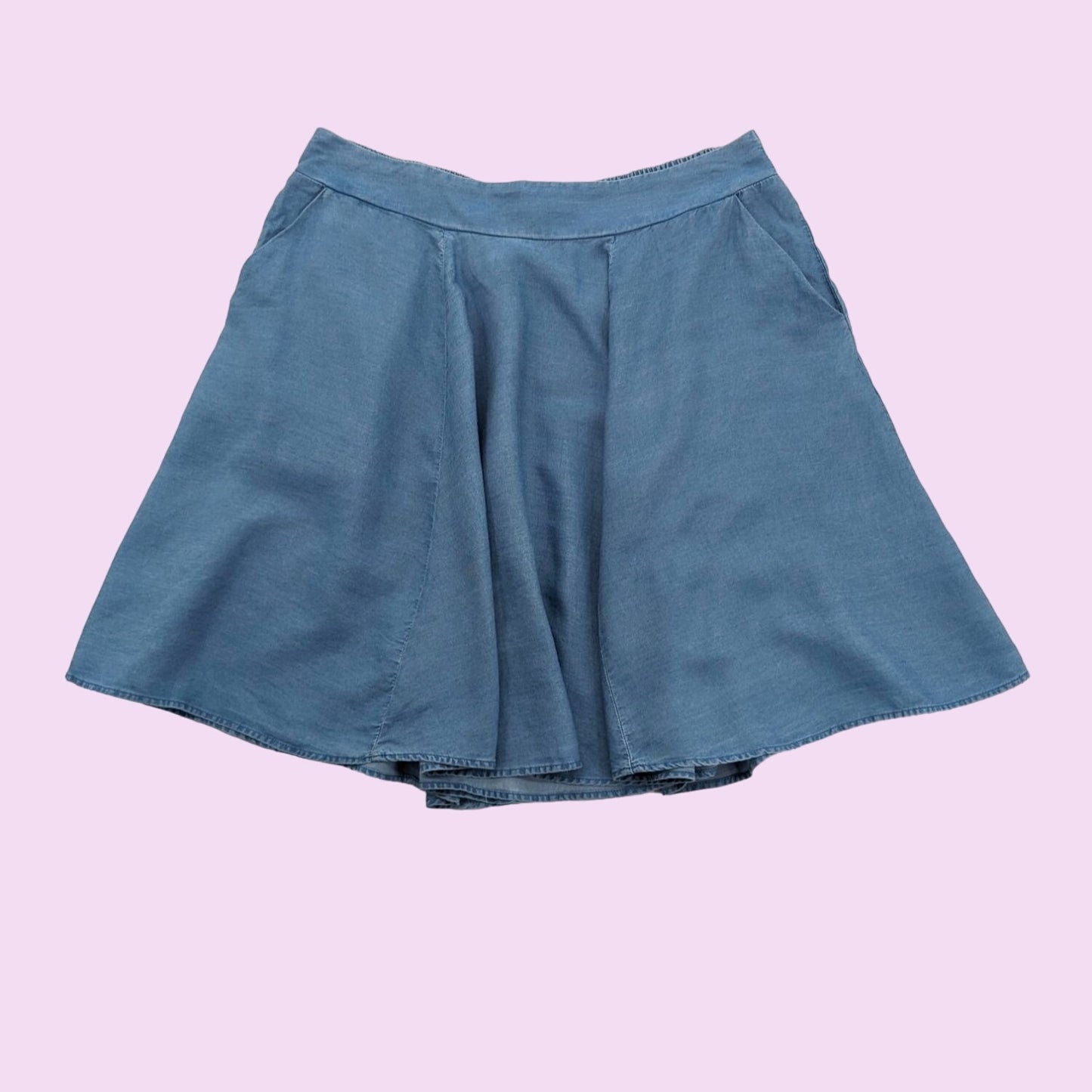 Torrid Blue Chambray Skirt Mini Skater Pull-on Coastal High Waist Women Size 12