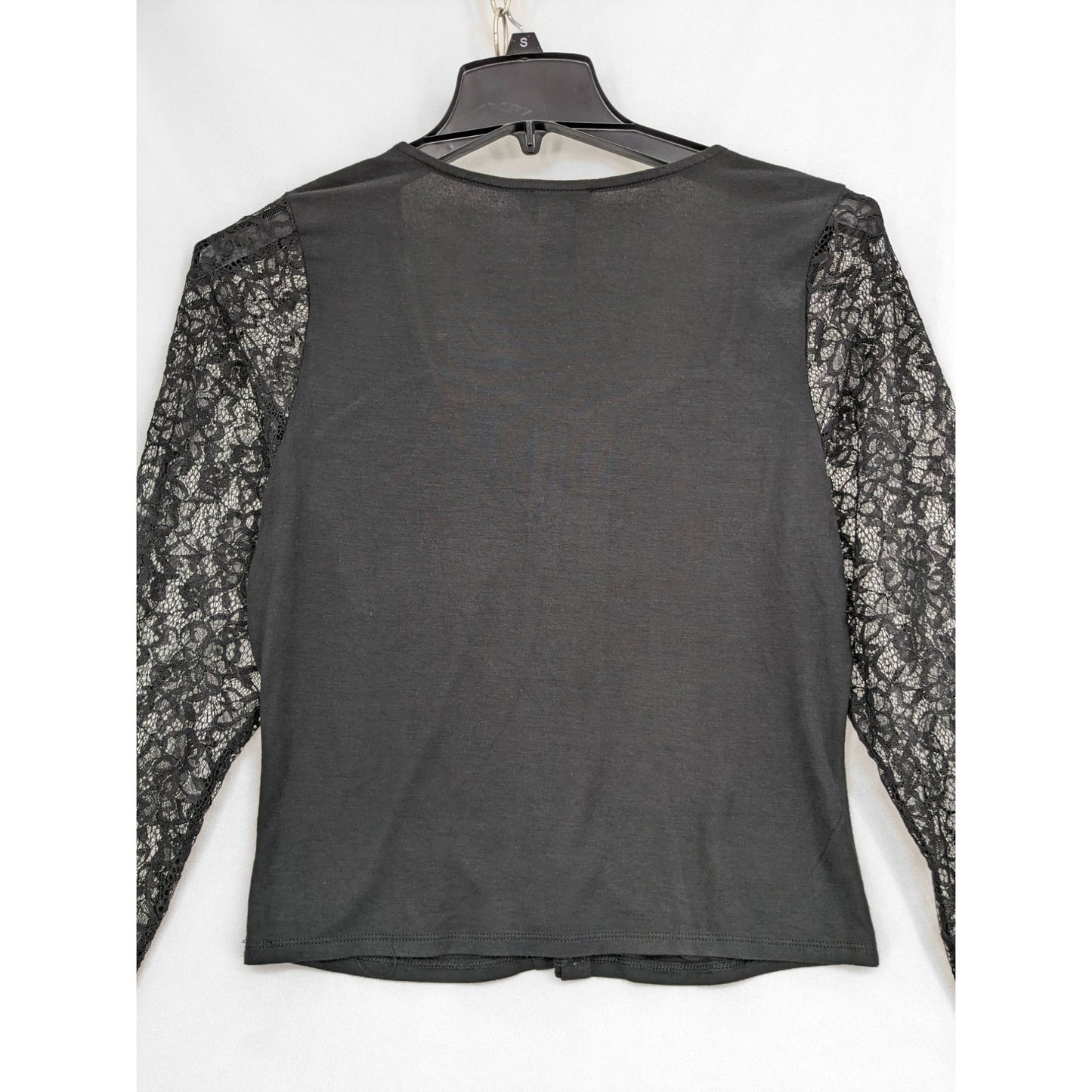 Cosmic Aura Floral Lace Long Sleeve Sweetheart Black Women Witchy Top Size 1X