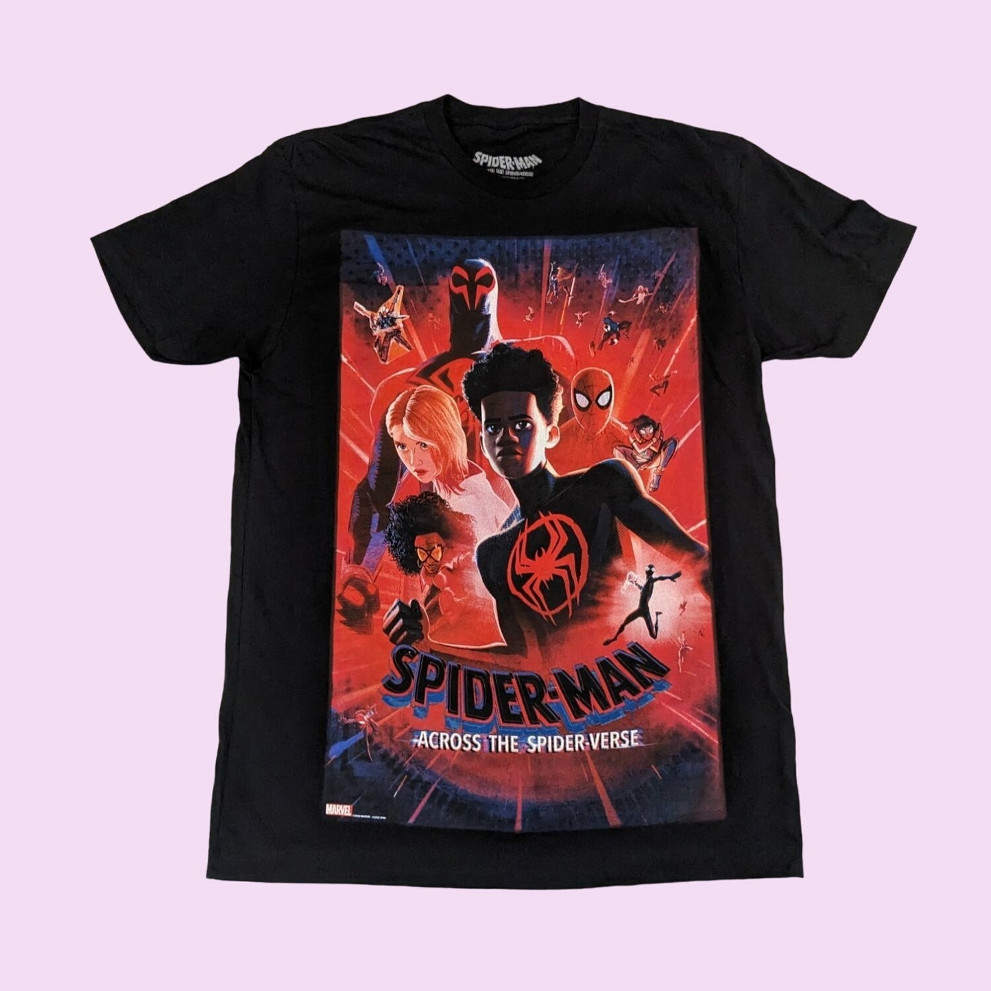 Marvel Spider-Man Across the Spider-Verse Movie Poster Unisex T-Shirt Size L