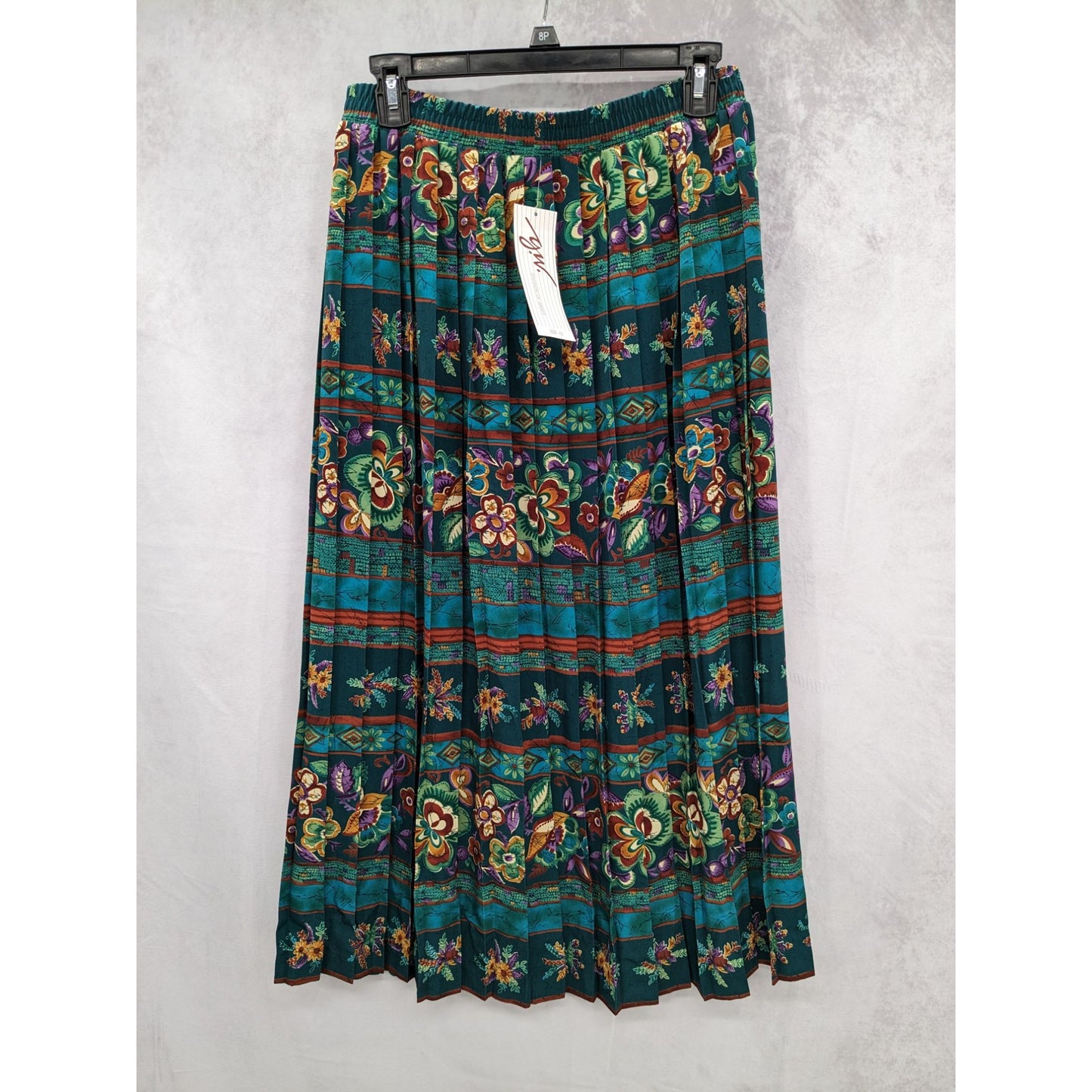 Vintage G.W. Division of Graff Women Floral Pleated Midi Skirt Size 10 NEW