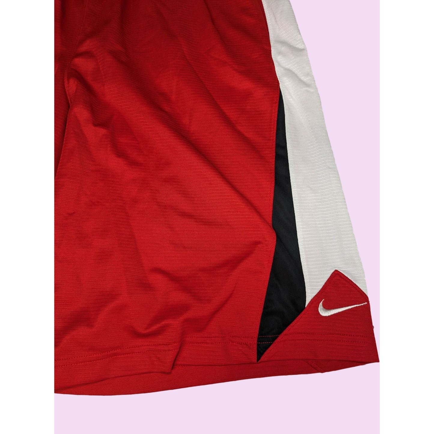 Nike Dri-Fit Basketball Red & Black Colorblock Athletic Men Shorts Size L