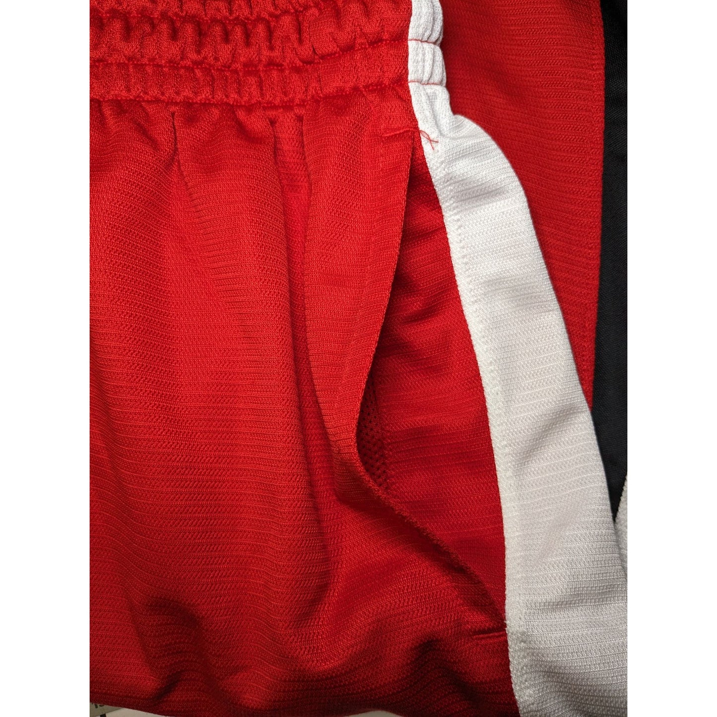 Nike Dri-Fit Basketball Red & Black Colorblock Athletic Men Shorts Size L