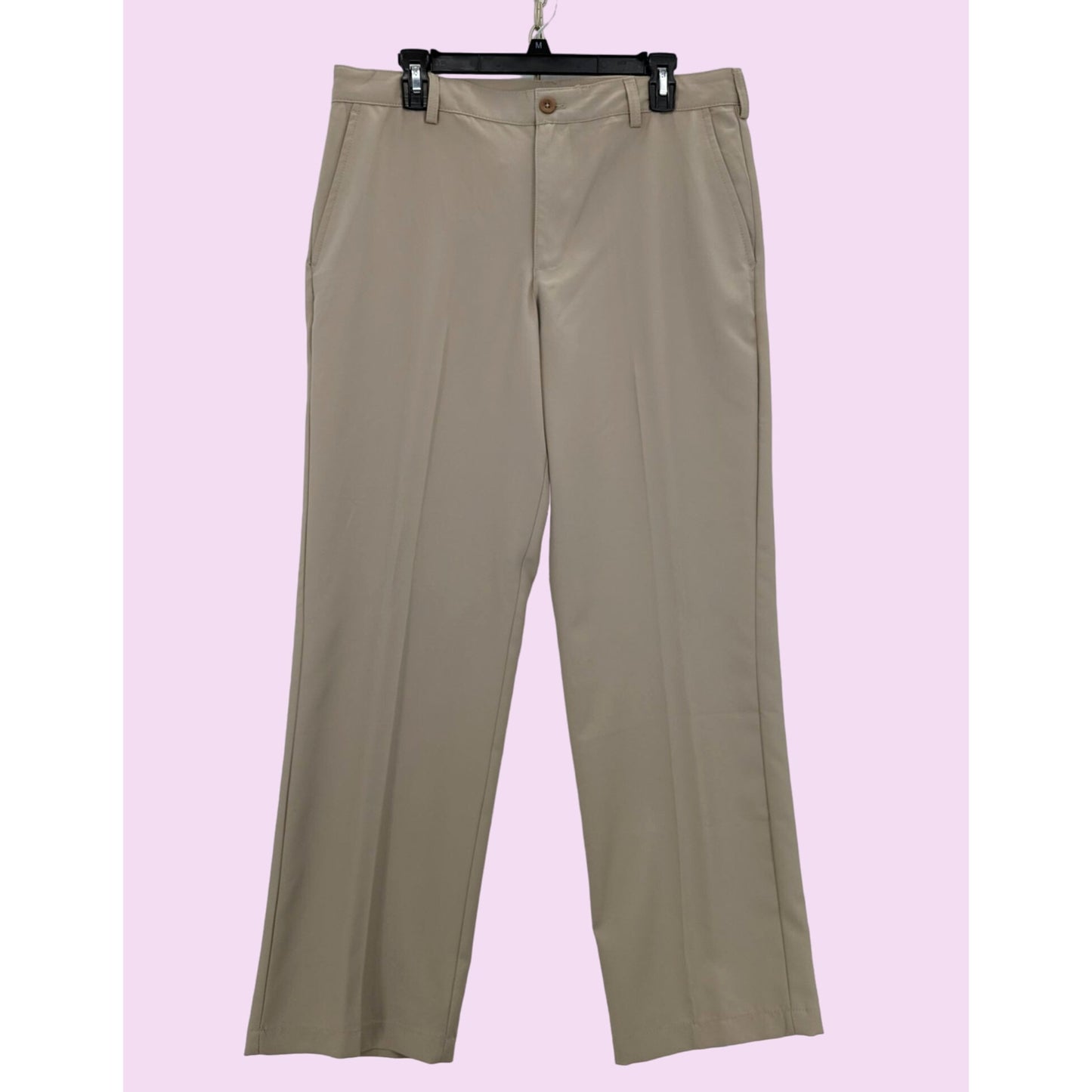 IZOD Golf Men Athleisure Straight Leg Lightweight Khaki Chino Pants Size 34 X 30