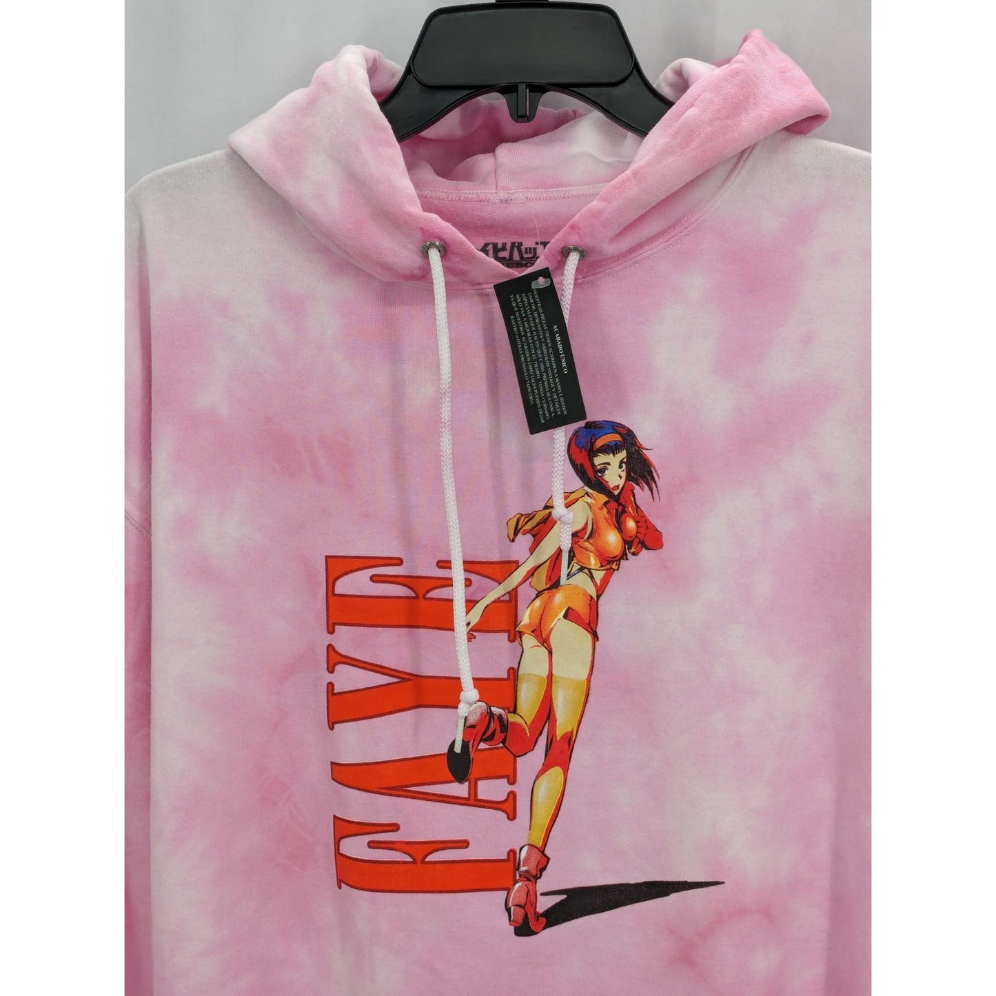 Hot Topic Cowboy Bebop Adult Pink Faye Tie-Dye Pullover Hoodie M NWT