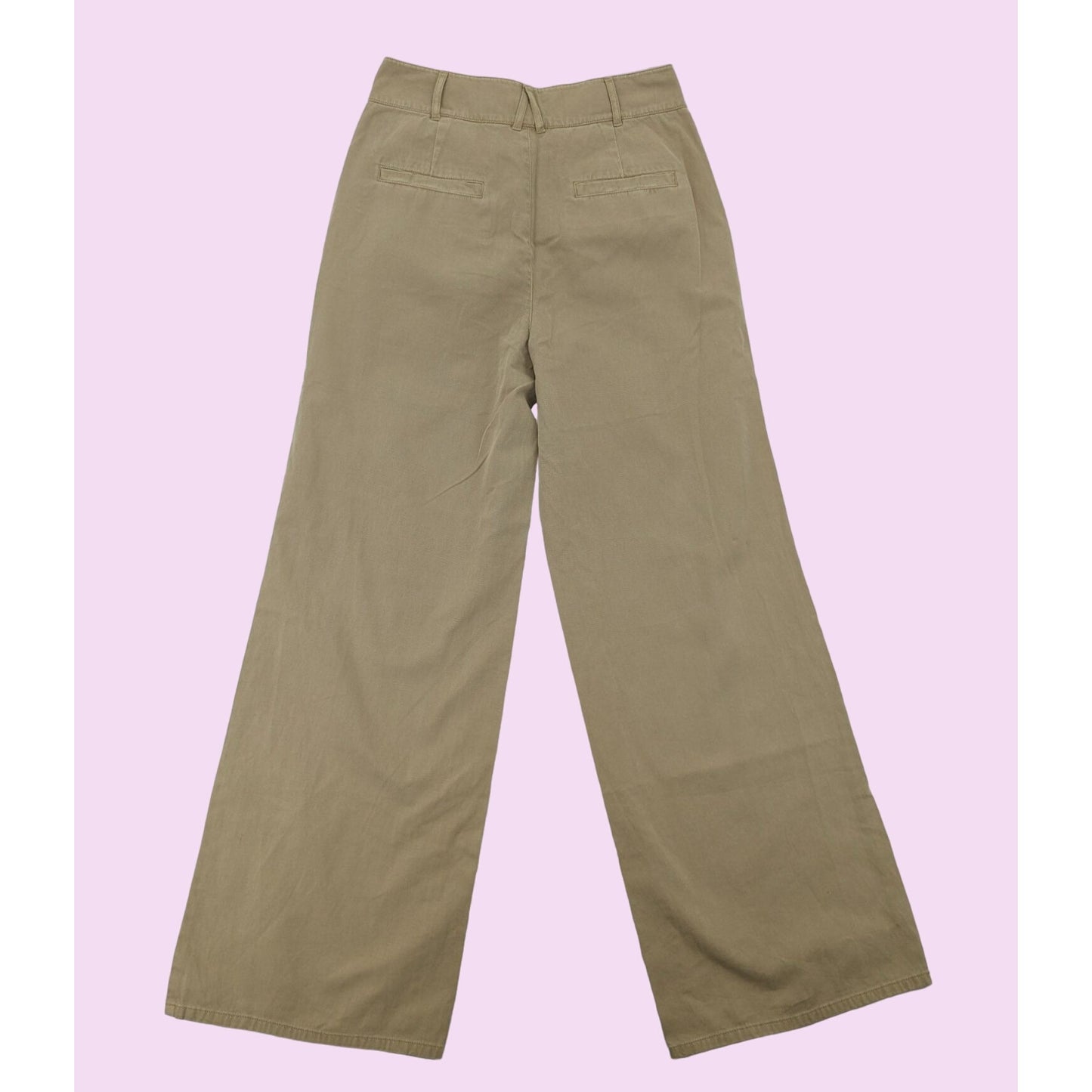 Good American Wide Leg Postal Khaki High-Waist Women Trouser Y2K Pants Size 4/27