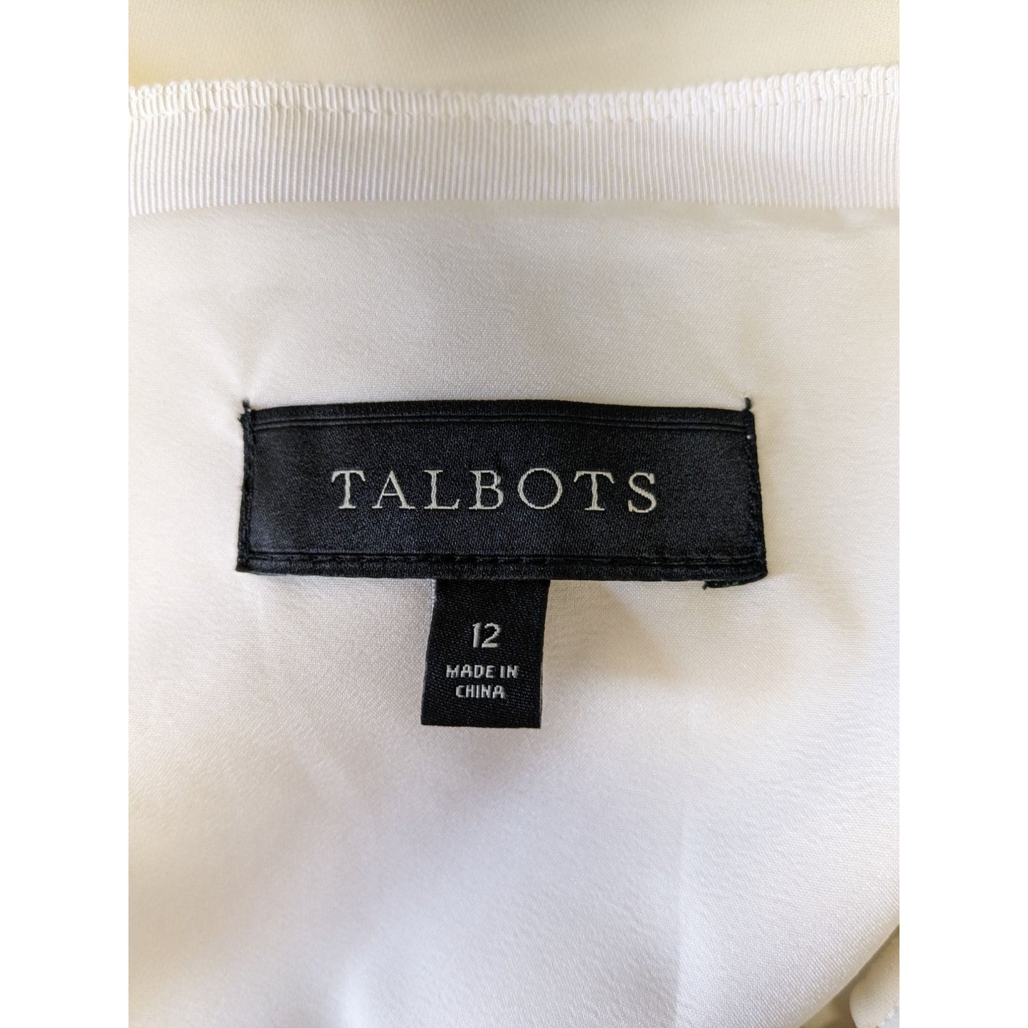 Talbots Ivory Gold Button A-line  Preppy Career Women Classy Mini Skirt Size 12