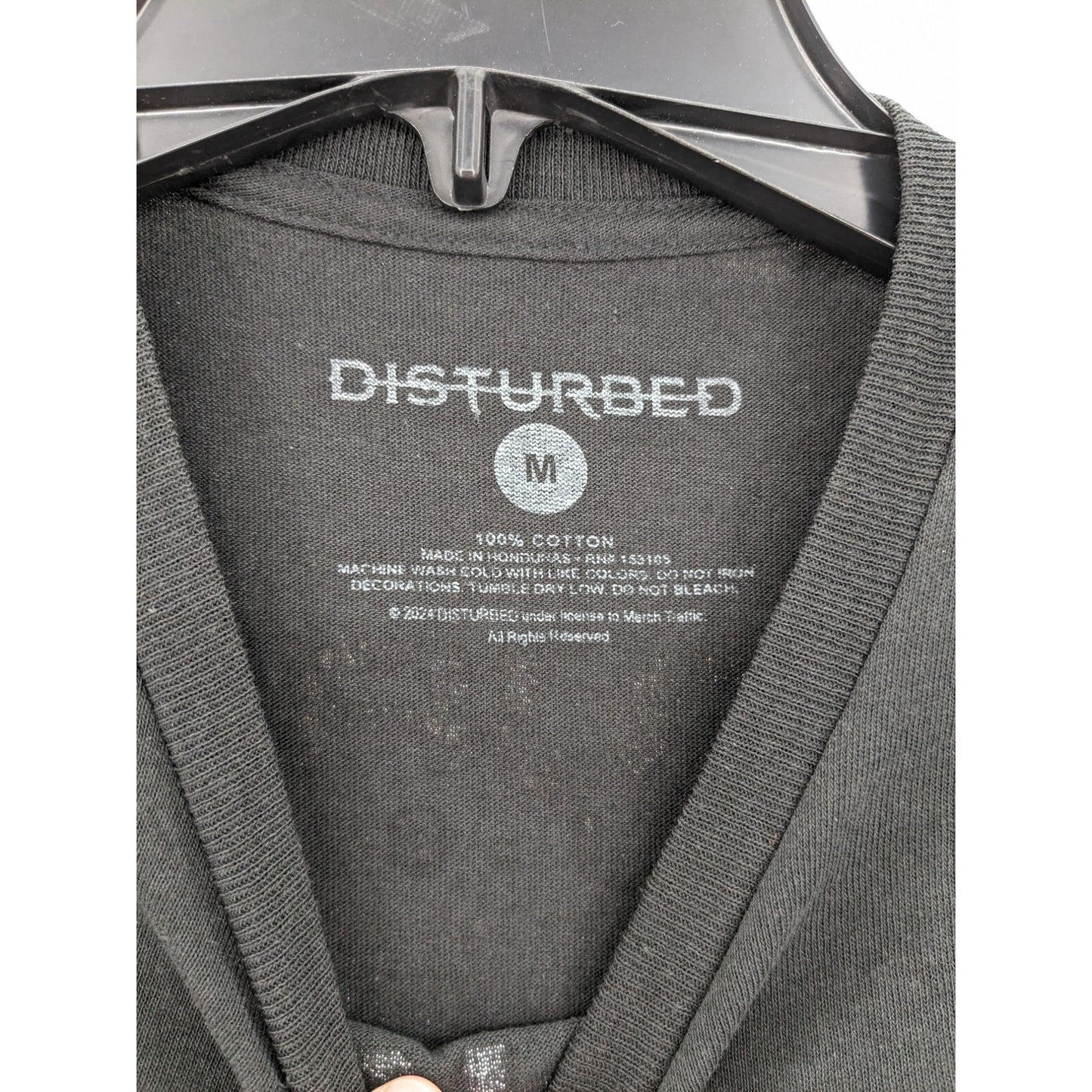 Disturbed Black Divisive Album Cover Tracklisting Crewneck Unisex T-shirt Size M