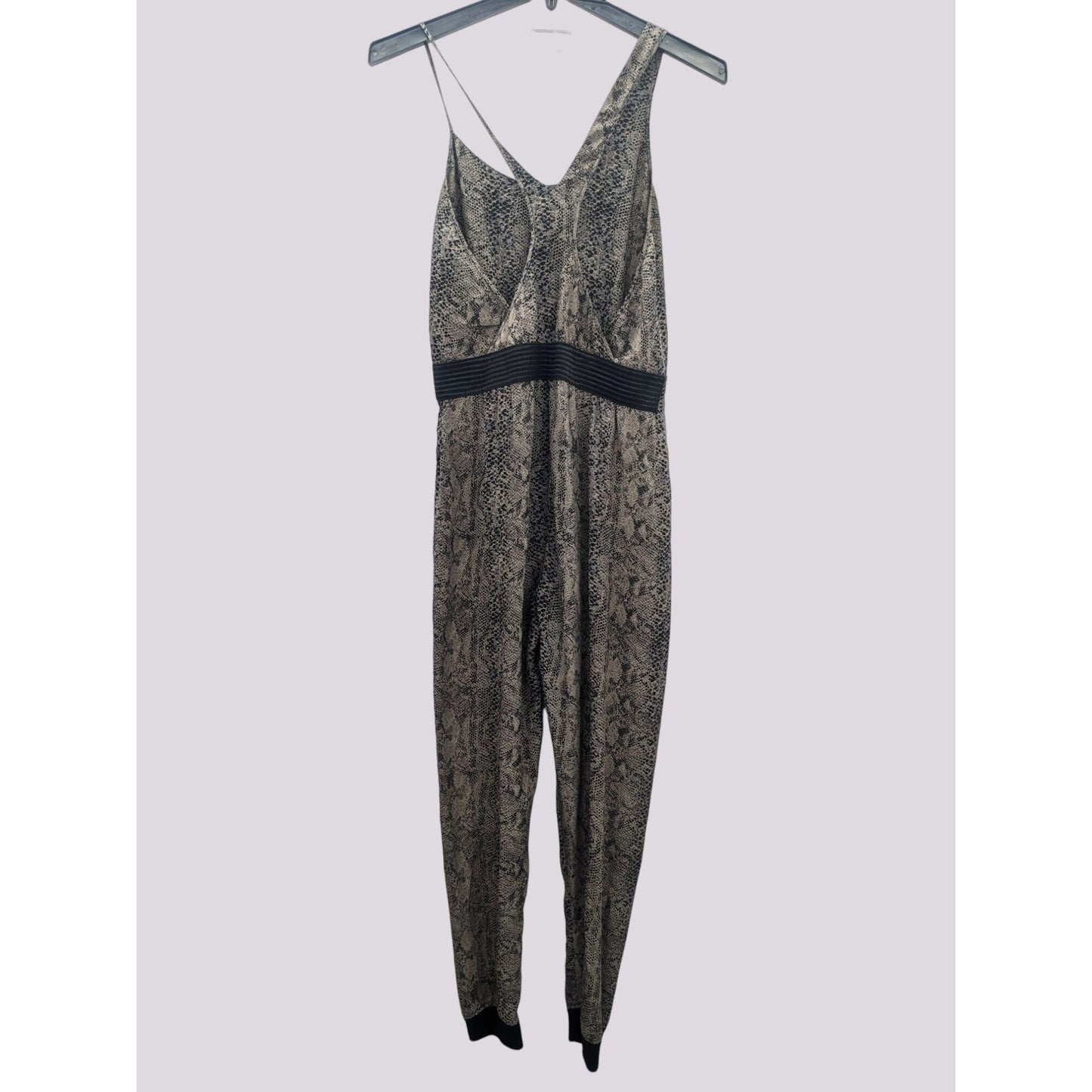 Wilfred Aritzia Women Snakeskin Print 100% Silk Jumpsuit Size M