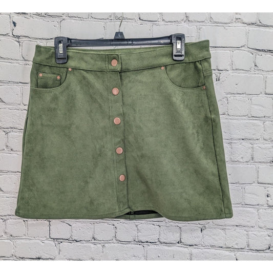 Wonder Nation Girls Olive Green Skirt Faux Suede Plus Size XXL (18)