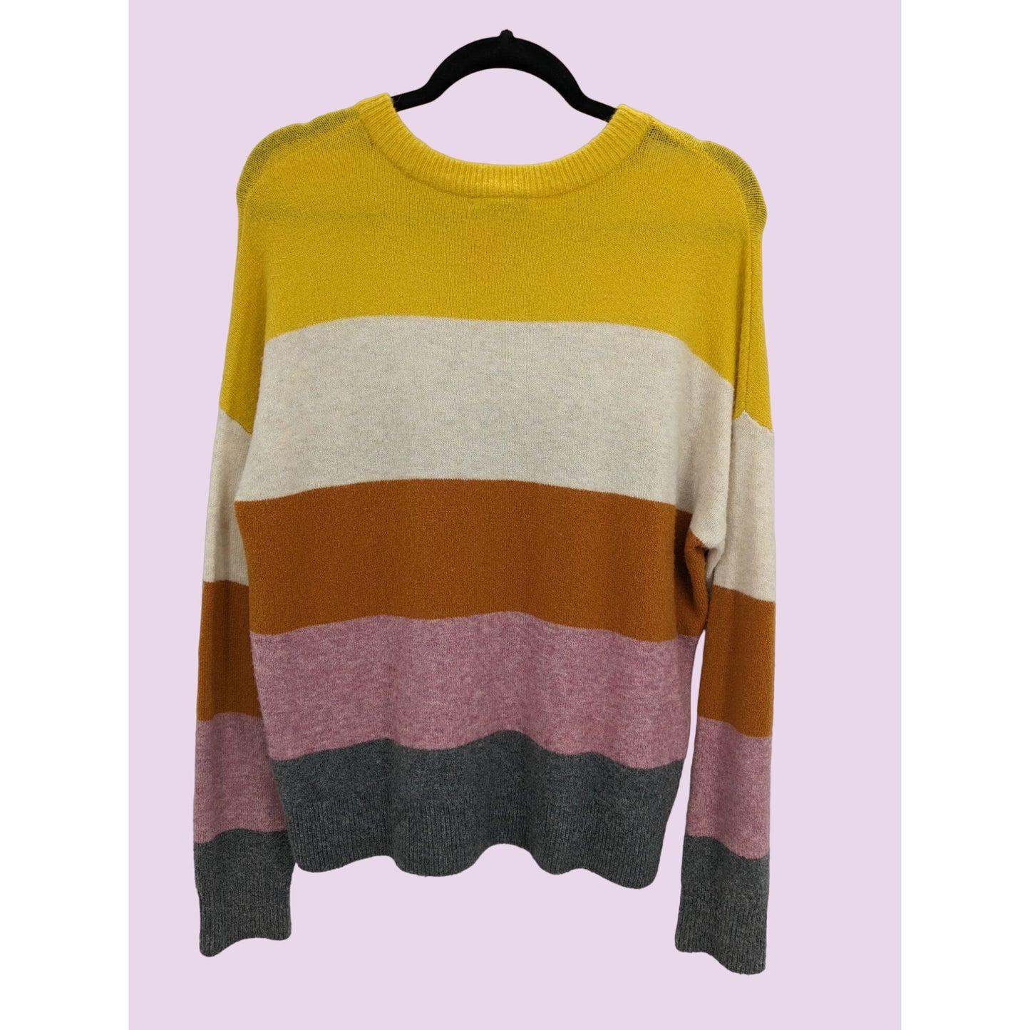 Madewell Women Colorblock Striped Oversized Wool & Alpaca Blend Sweater Size S