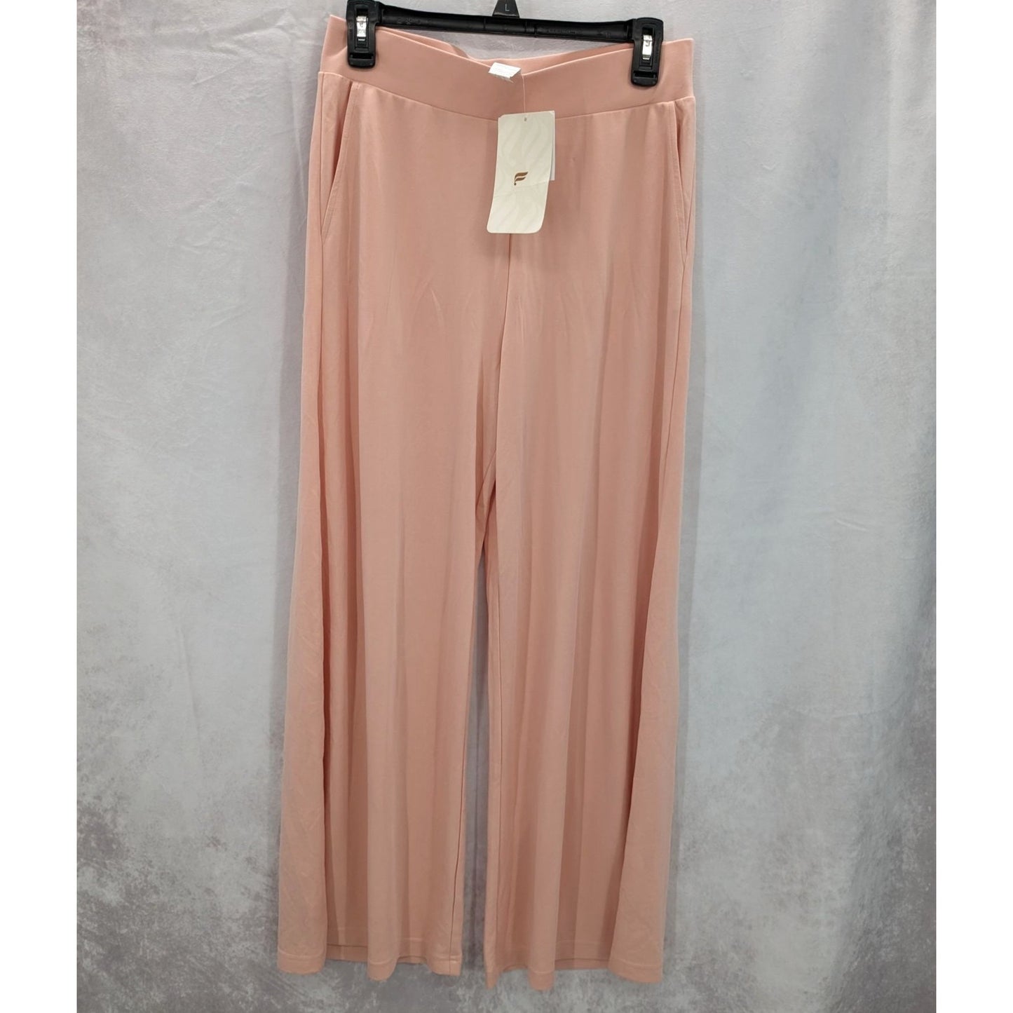 Fabletics Women Dusty Rose Pink Sleek Knit Wide Leg Pant Size M NWT