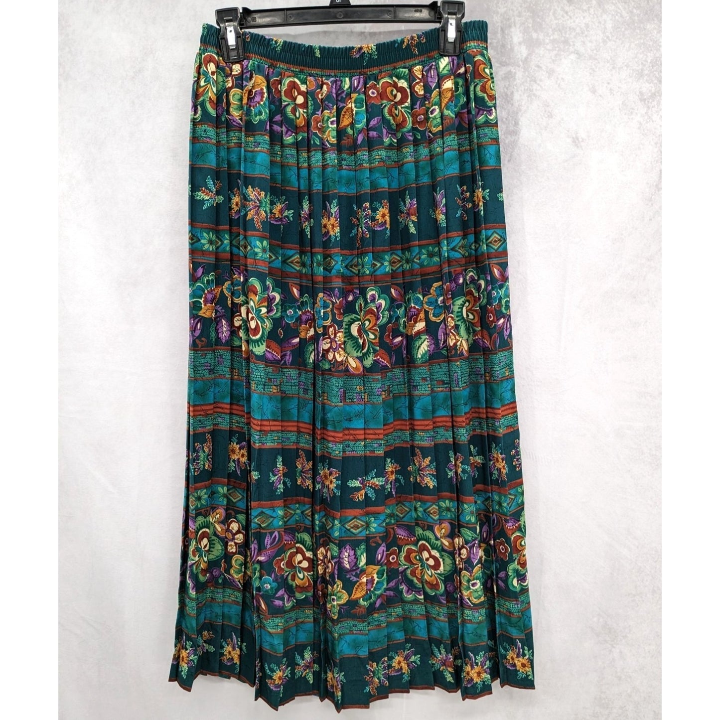 Vintage G.W. Division of Graff Women Floral Pleated Midi Skirt Size 10 NEW