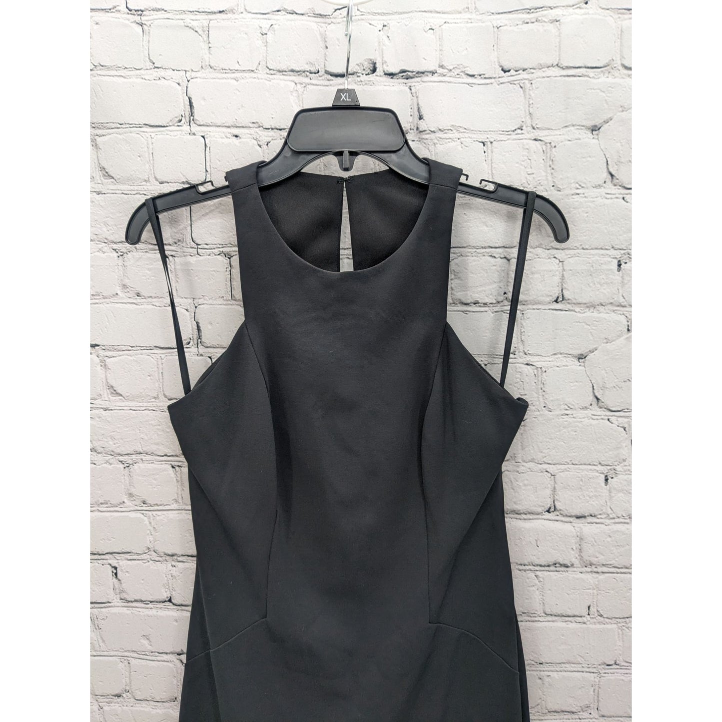 Lauren Ralph Lauren Women Black Open Back Halter Neck Midi Career Dress Size 6