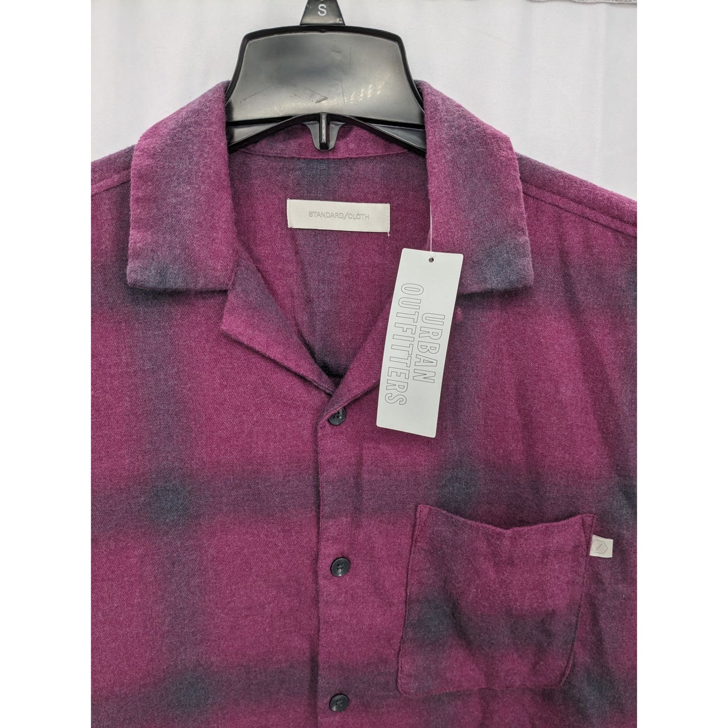 Urban Outfitters Standard Cloth Men Wine Flannel Button-Up Shirt Size S NWT