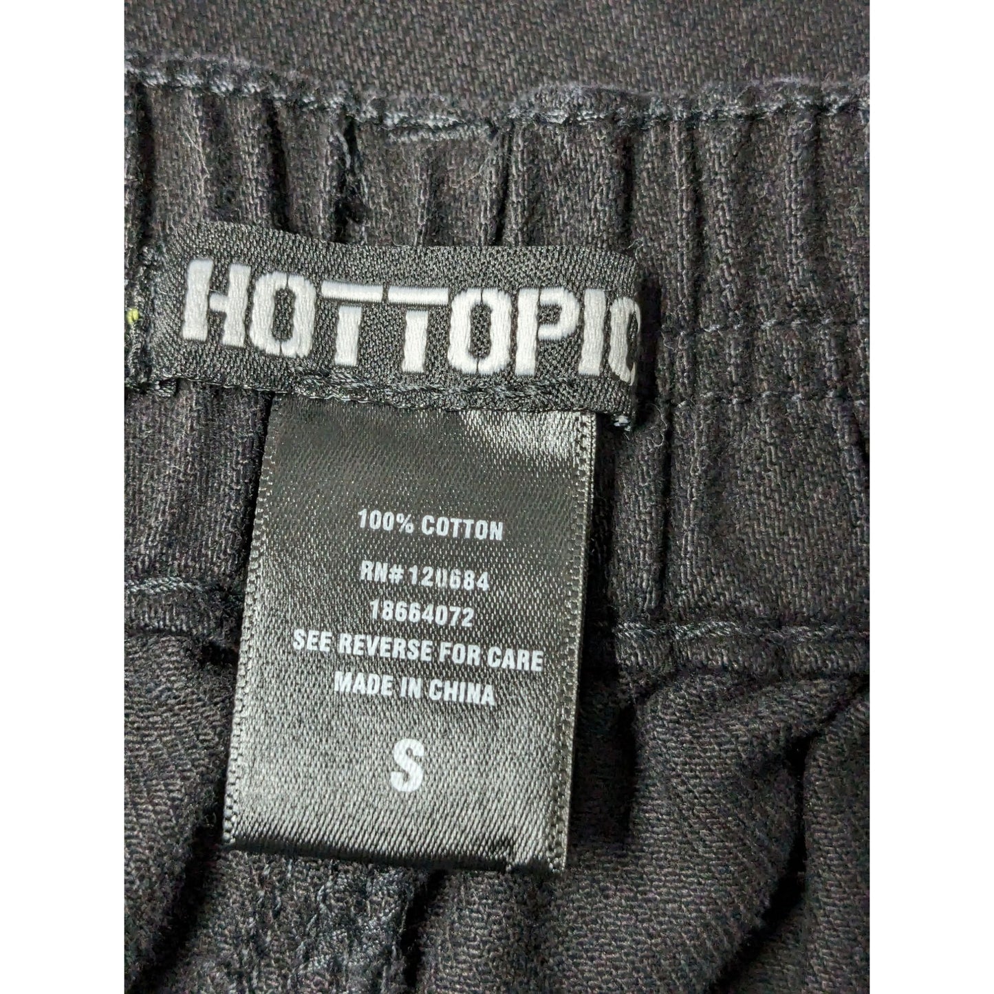 Hot Topic Women Black Denim Jogger Punk Pants Size S