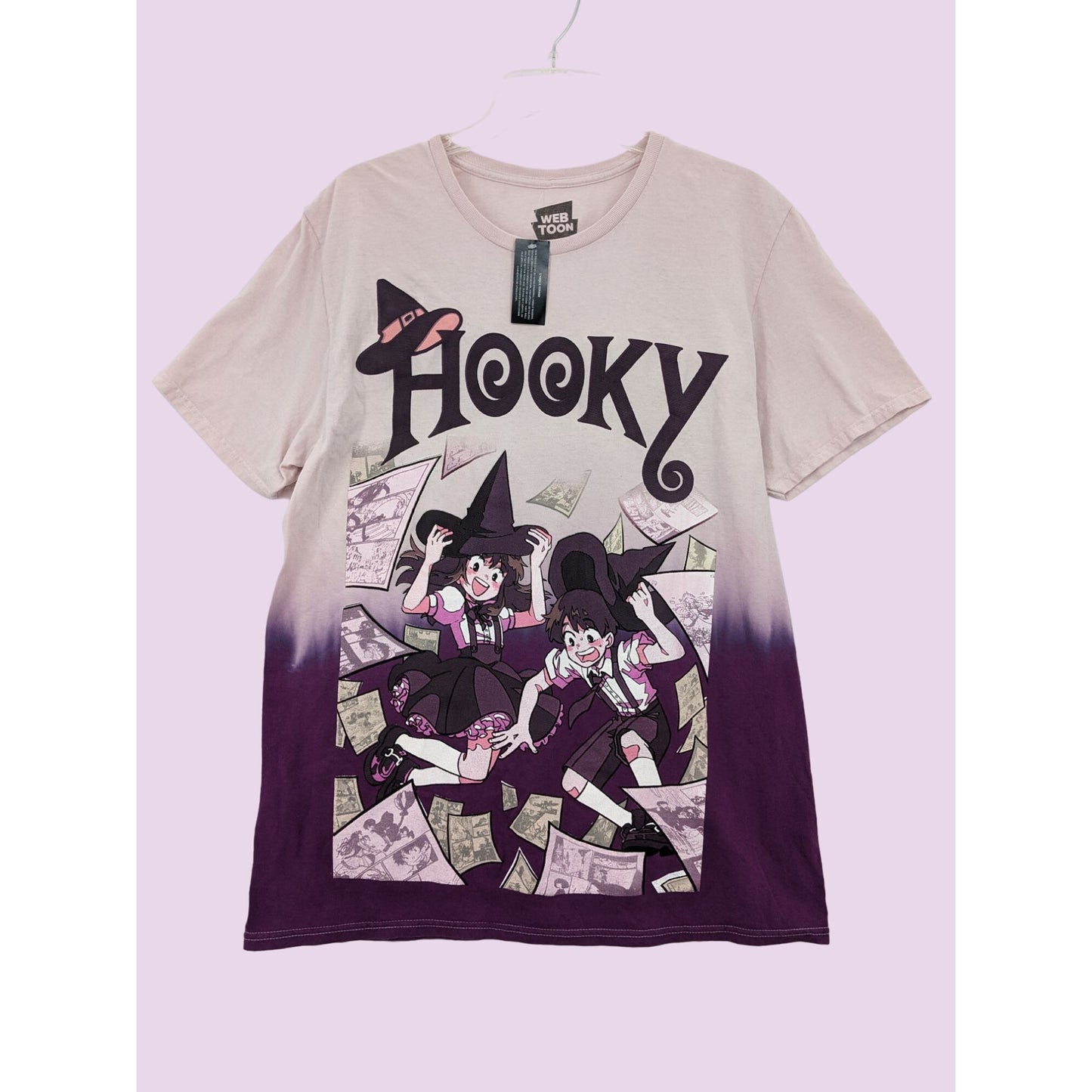 Web Toon Hooky & Dorian Tie-dye Purple Boyfriend Cosplay Women T-Shirt Size L