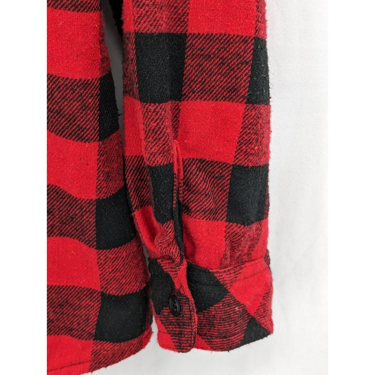 Ci Sono Women Red Flannel Check Sherpa Lined Long Sleeve Button-Up Size XL