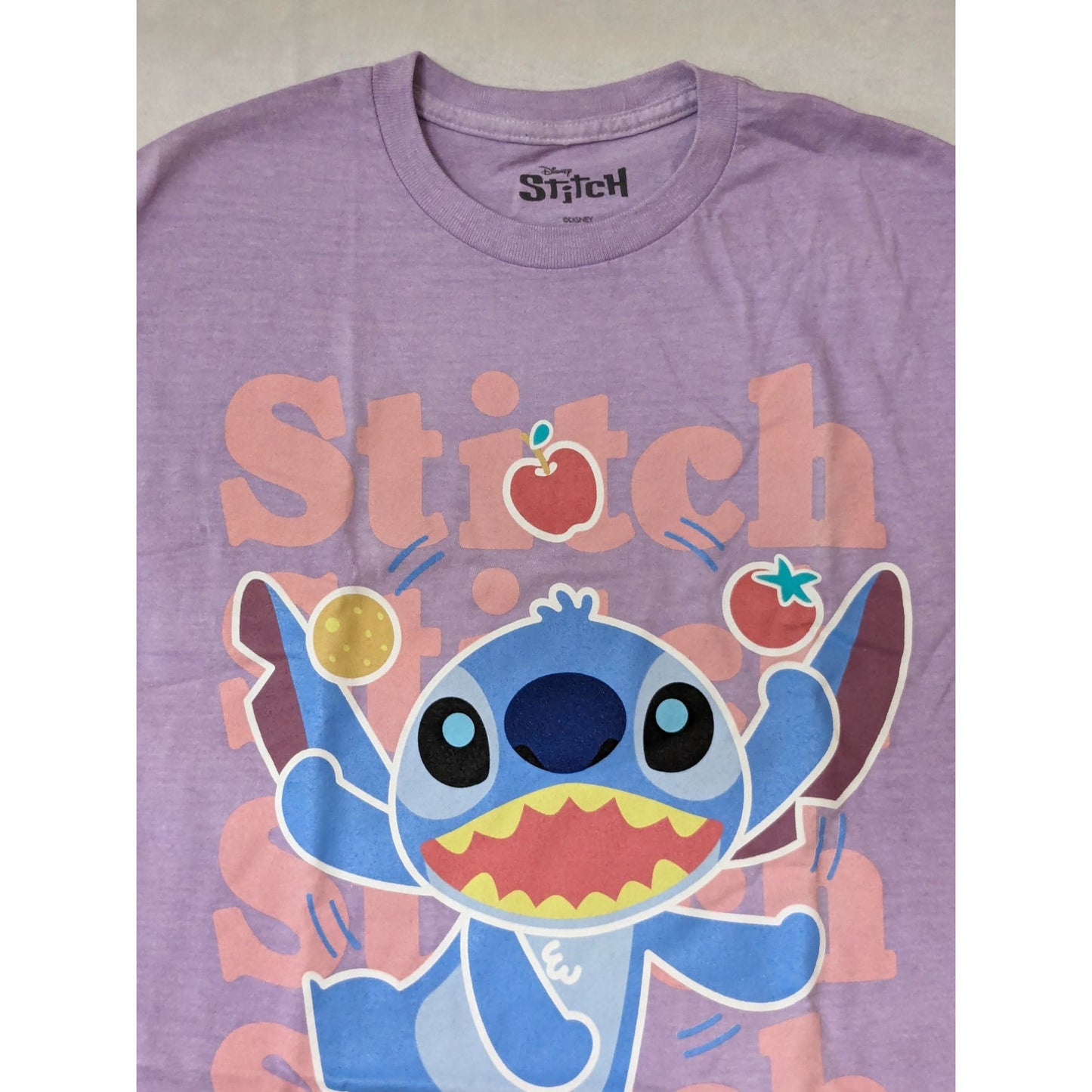 Lilo & Stitch Crewneck Fruit Disney Boyfriend Fit Women Cosplay T-shirt Size M