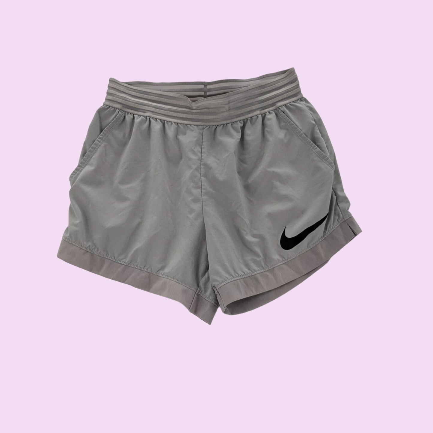 Nike Gray Dri Fit Pull-on Athletic Shorts Running Elastic Waist Women Size S