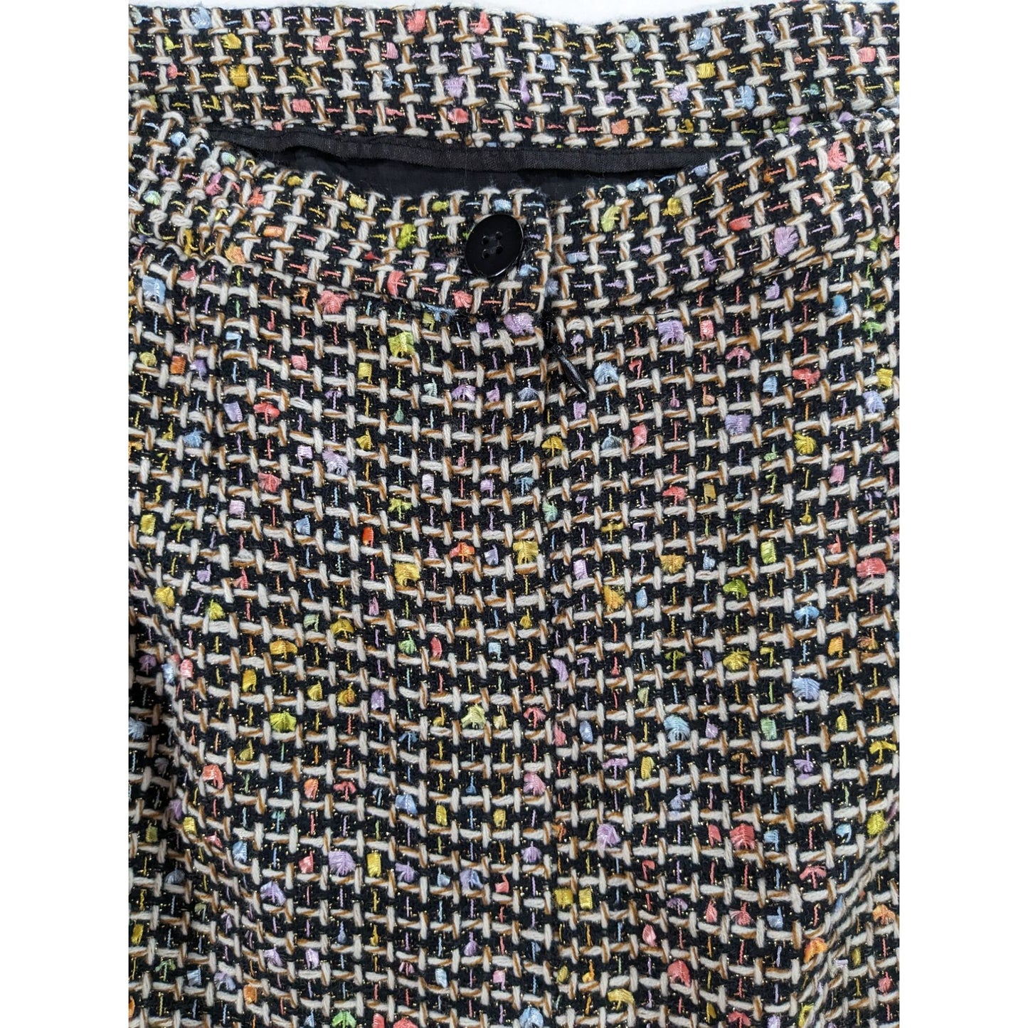 Vintage Lily & Taylor Women Metallic Tweed Flared Hem Midi Pencil Skirt Size 12