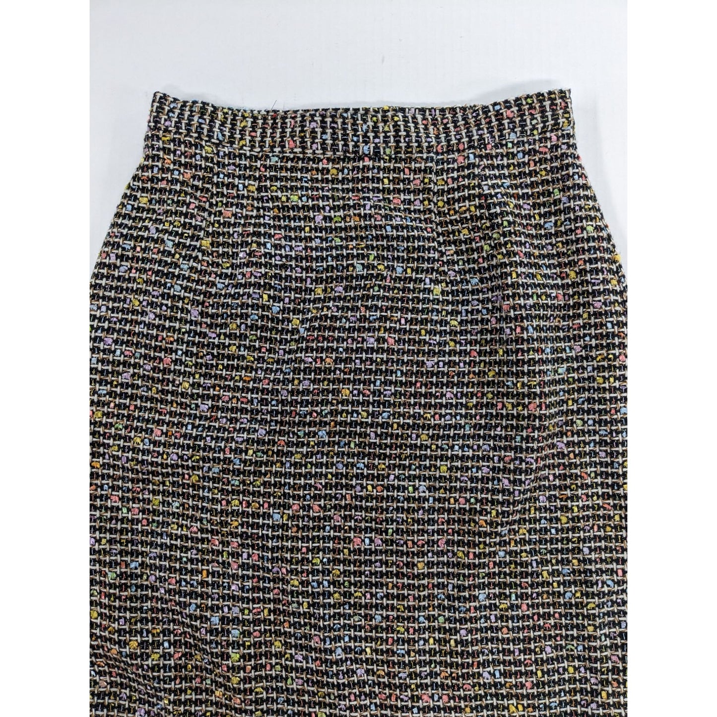 Vintage Lily & Taylor Women Metallic Tweed Flared Hem Midi Pencil Skirt Size 12