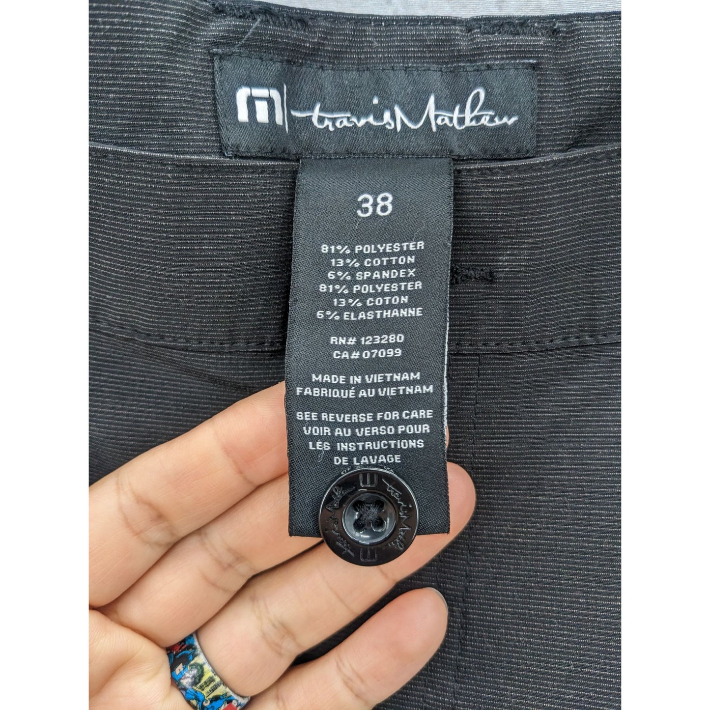 TravisMathew Men Beck Short Lifestyle Performance Black Size 38