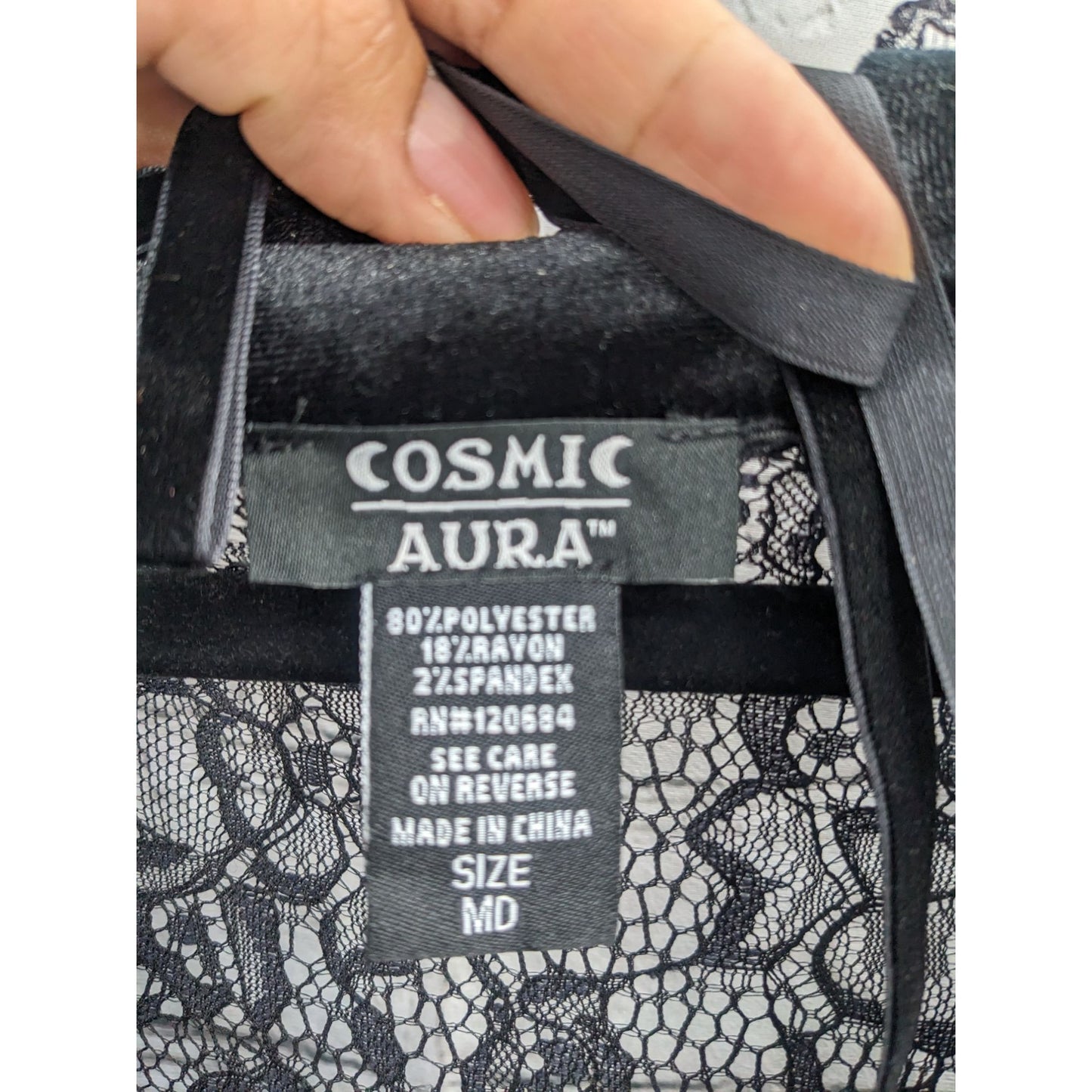 Cosmic Aura Women's Black Velvet Hi-Low Jacket Size M