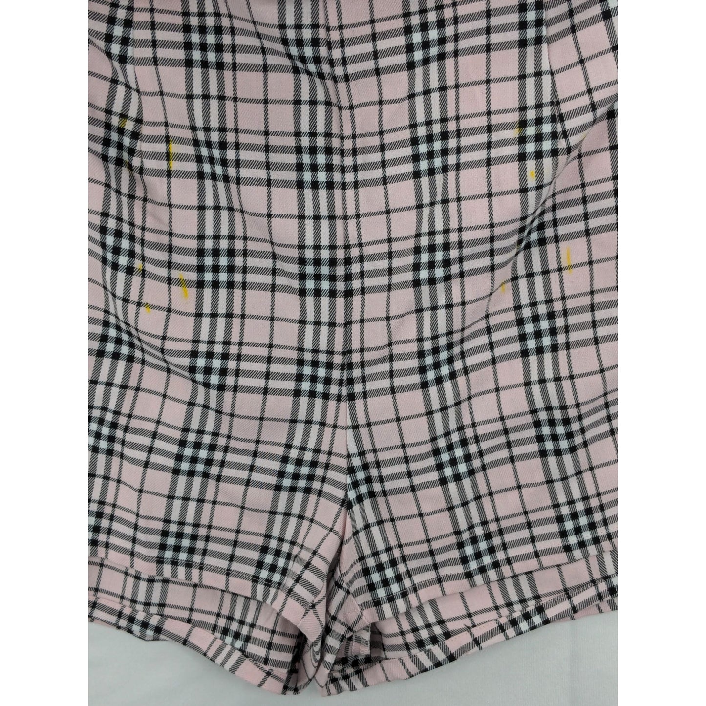 Disney Y2K Plaid Pleated Skort Soft Pink & Black Mini Women Size 2X Academia