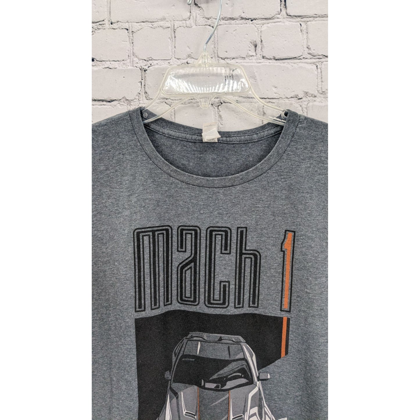 Ford Mustang Mach 1 Gray Graphic Print Short-Sleeve Pullover Adult T-Shirt Size L