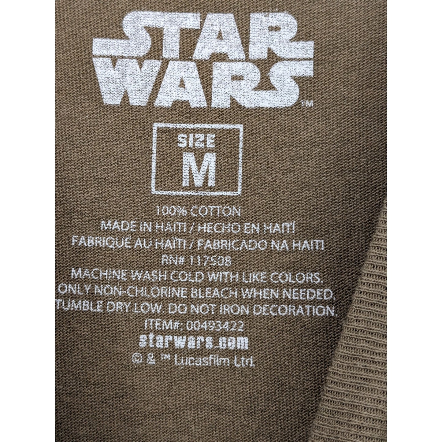 Star Wars Men Brown The Mandalorian Graphic Print Cosplay Earthy T-Shirt Size M