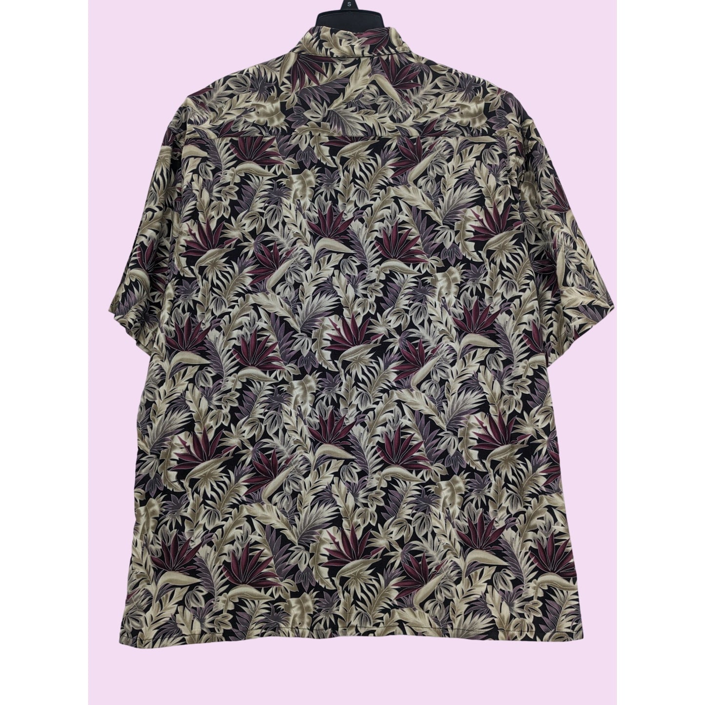 Pierre Cardin Tropical Floral Button-Up Short Sleeve Hawaiian Men Shirt Size L