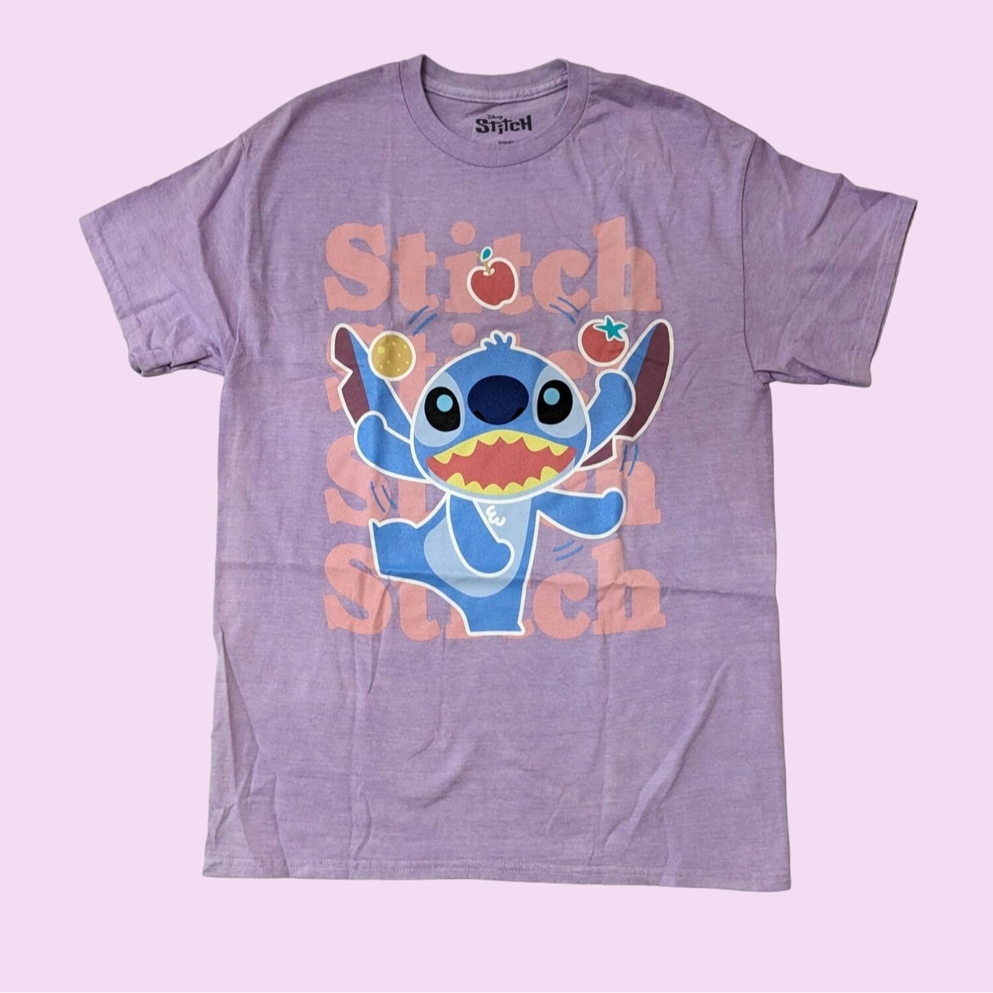 Lilo & Stitch Crewneck Fruit Disney Boyfriend Fit Women Cosplay T-shirt Size M