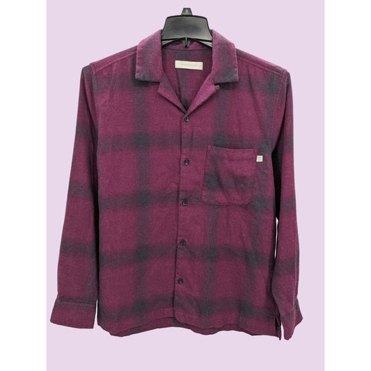 Urban Outfitters Standard Cloth Men Wine Flannel Button-Up Shirt Size S NWT