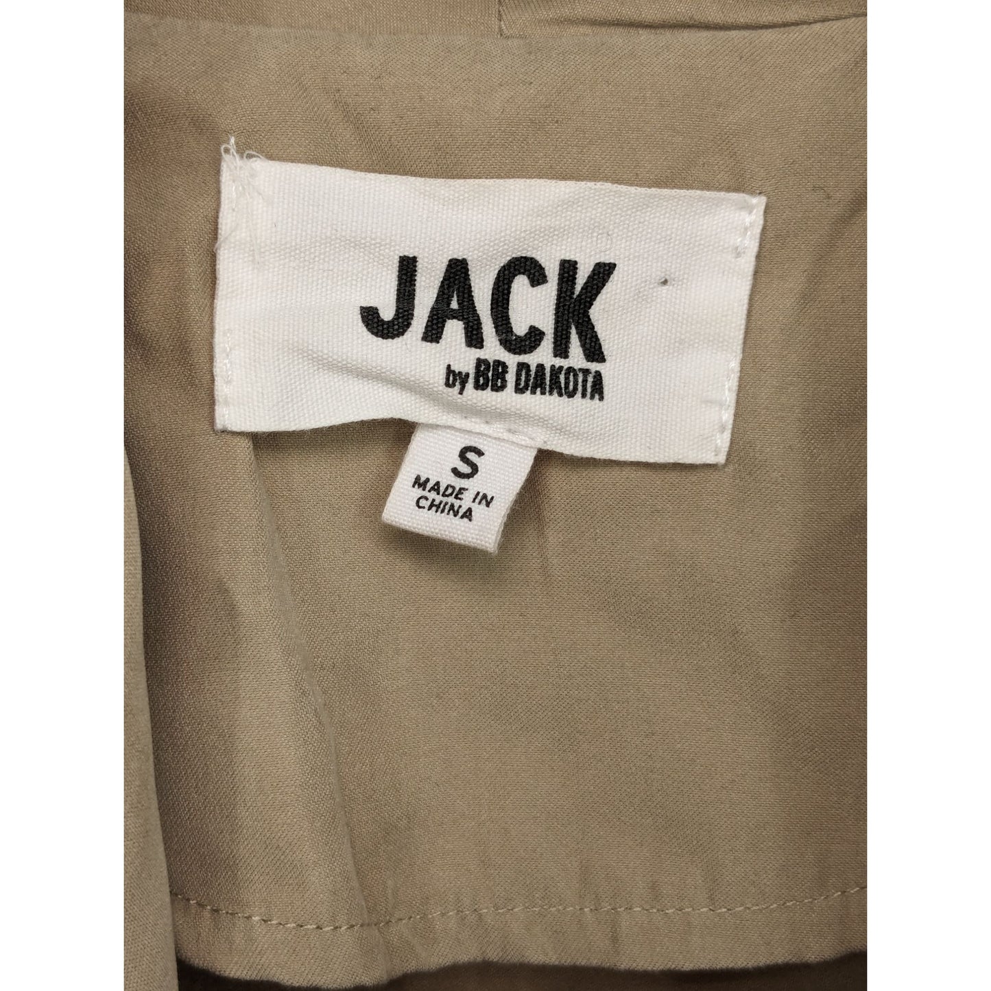 Jack By BB Dakota Women Tan Open Front Lightweight Utility Jacket Size S