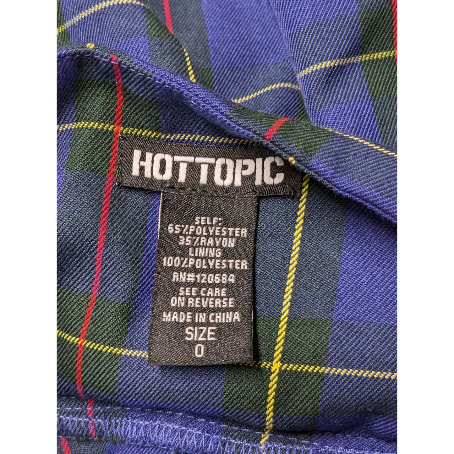 Hot topic Blue Plaid Bib Suspenders Academia Punk Preppy Women Skirtall Size L