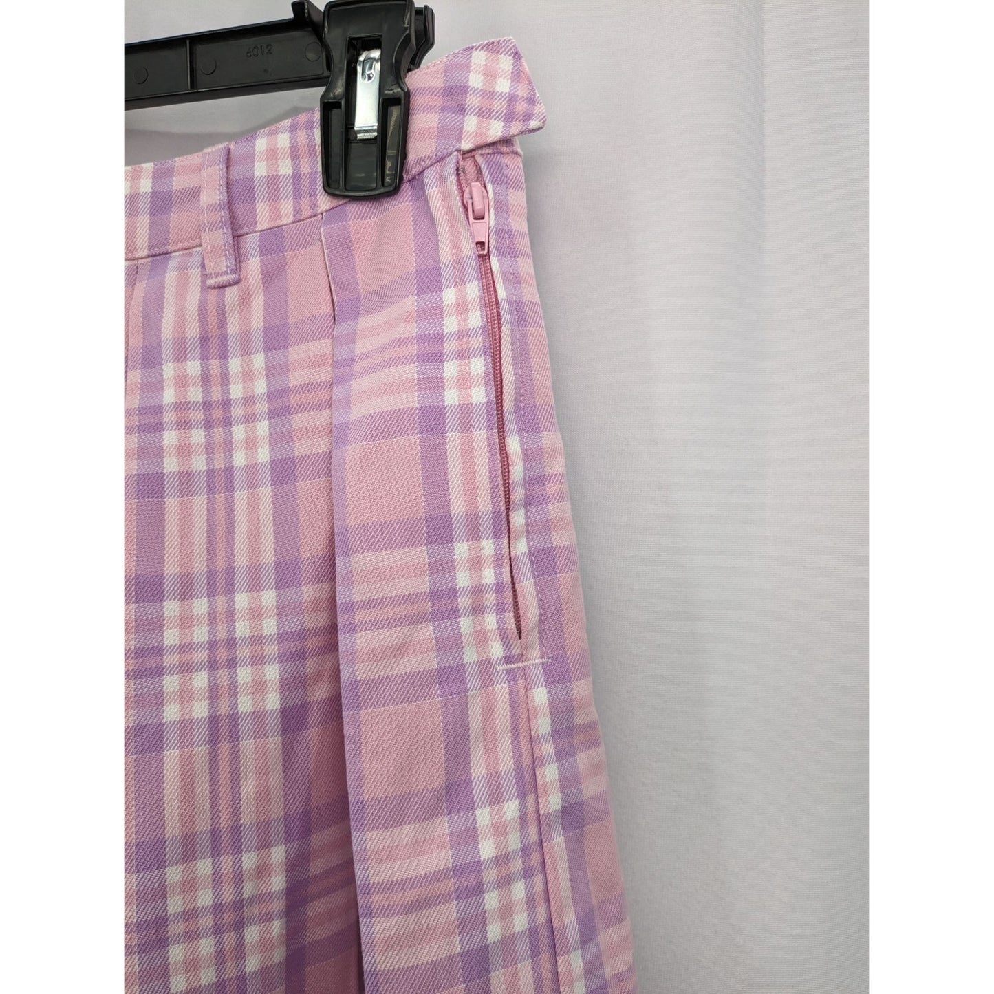 Sweet Society Women Pink & Lavender Plaid Pleated Mini Skirt Size M