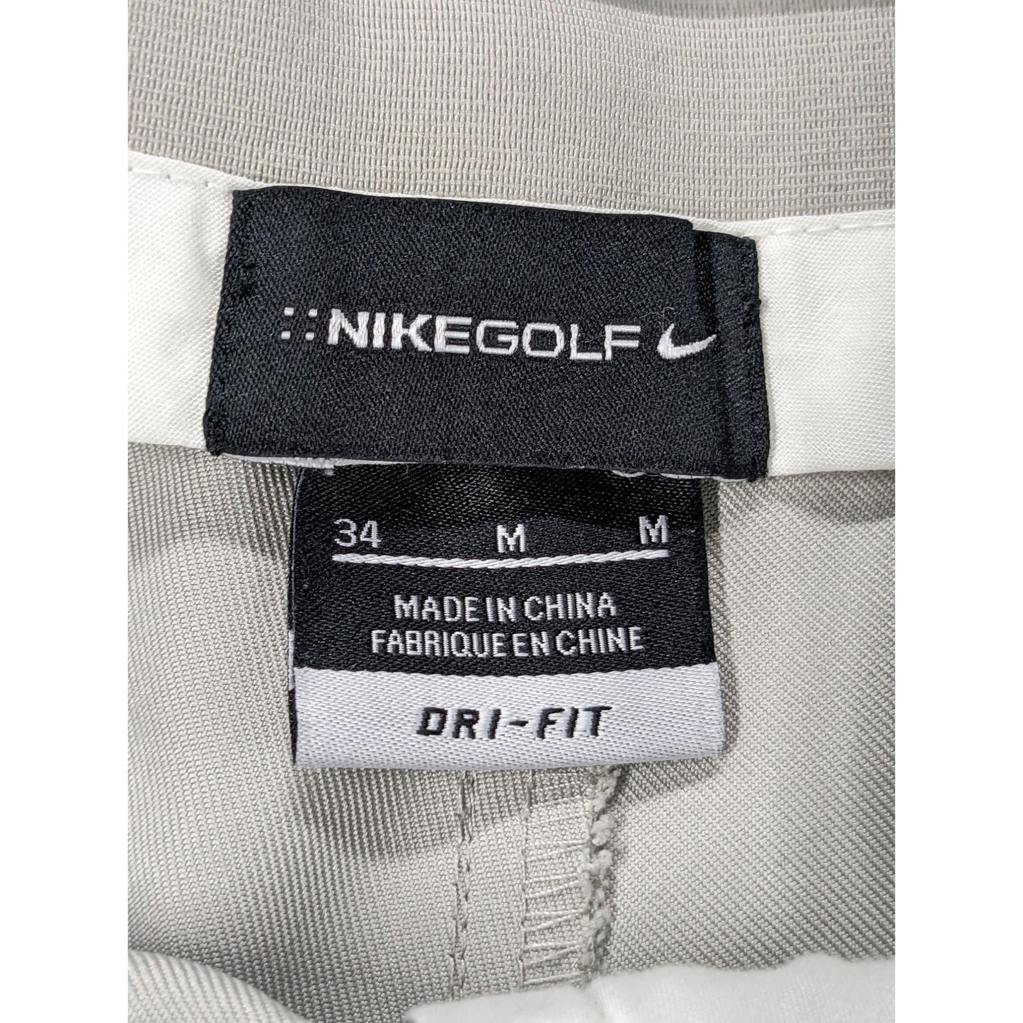 Nike Golf Men Dri-Fit Light Bone Pleated Shorts Size 34 M