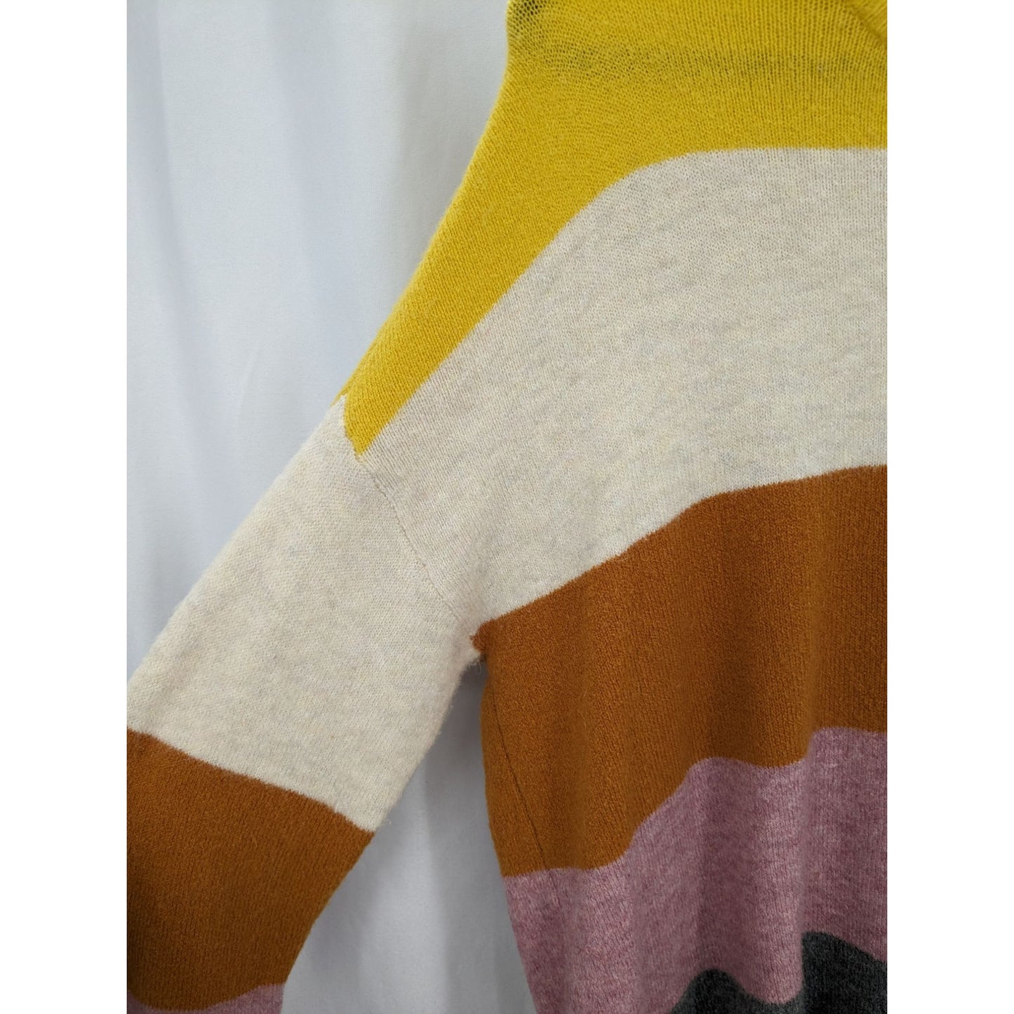 Madewell Women Colorblock Striped Oversized Wool & Alpaca Blend Sweater Size S