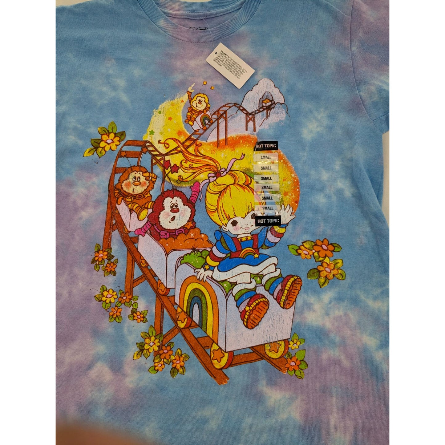 Rainbow Brite Coaster Blue Tie-Dye Crewneck Cosplay Retro Women T-Shirt Size S