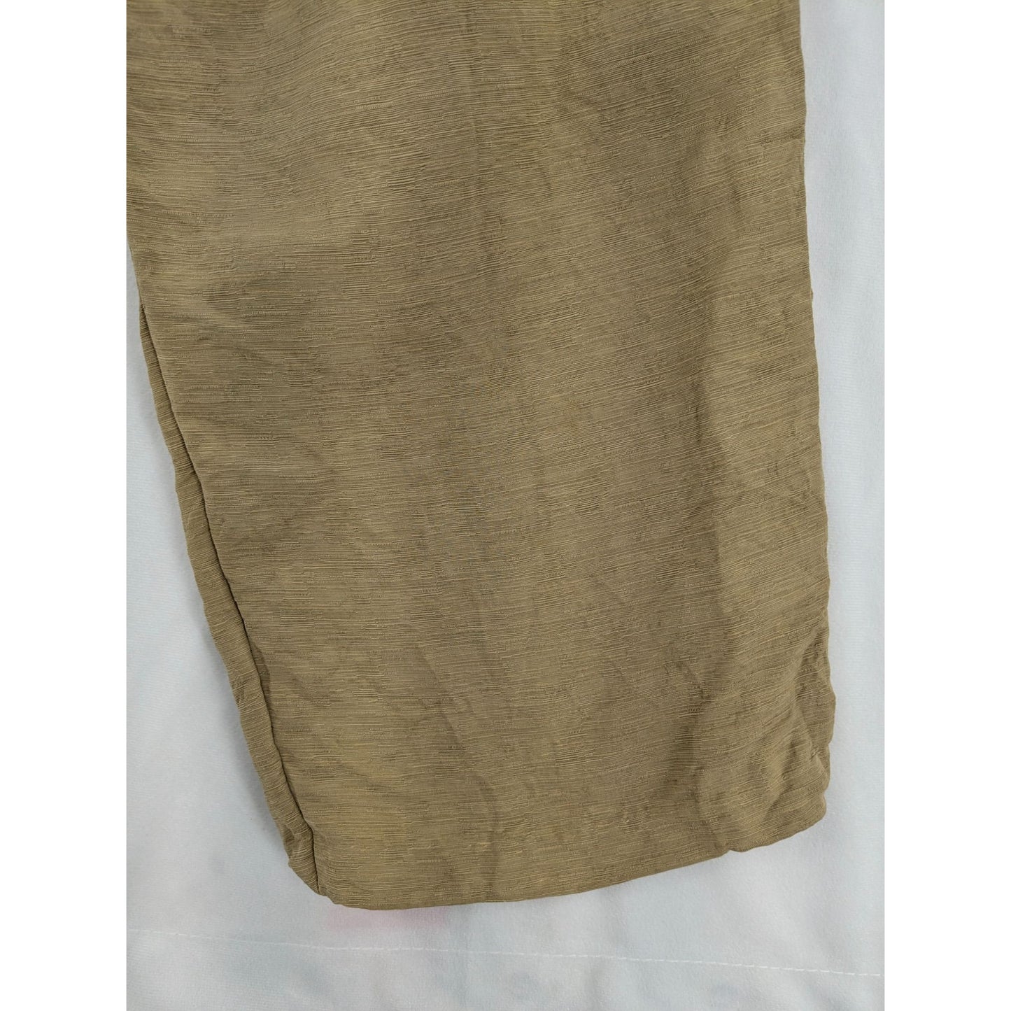 Chico's Khaki Silk & Linen Blend Vintage Cropped Wide Leg Women Pants Size XL